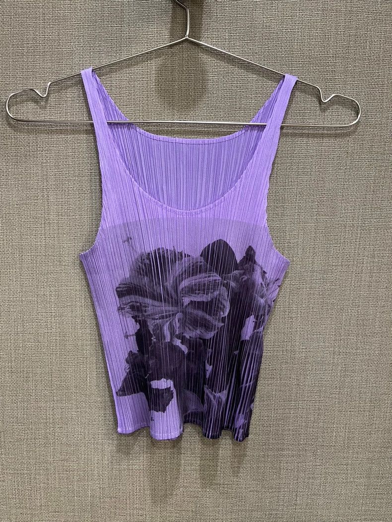 Issey Miyake Issey Miyake size:one size Purple ink-wash lily pleated ve Size S / US 4 / IT 40 - 1 Thumbnail