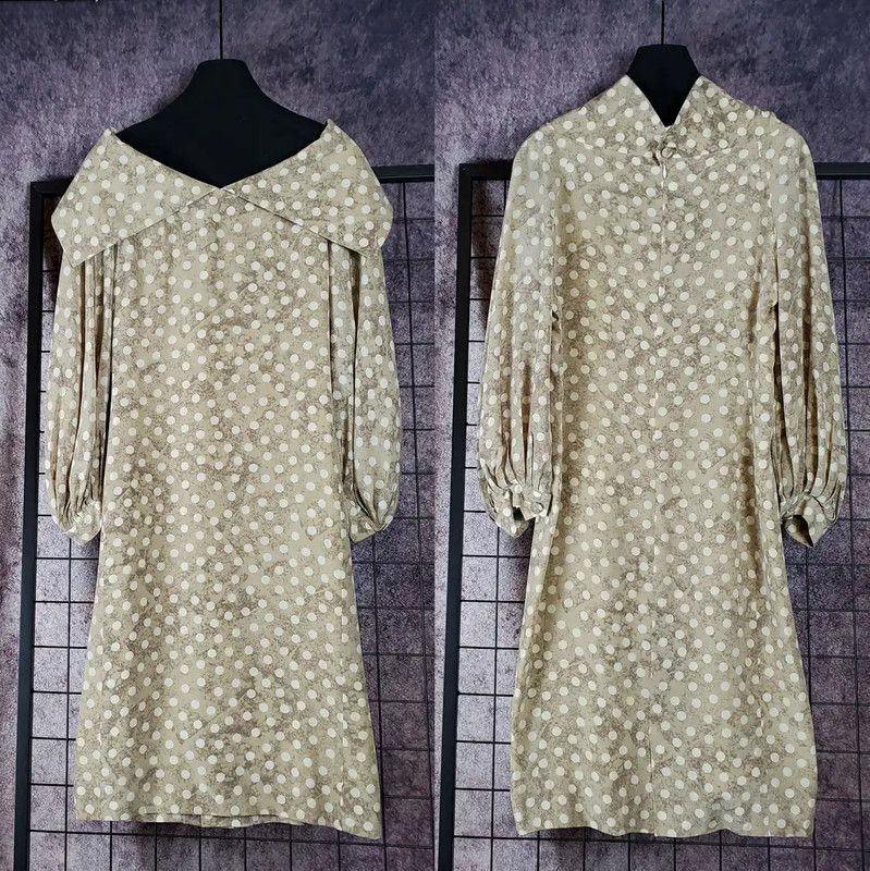 Dior Dior Brown Silk Print Long Sleeve Dress 0089 Size M / US 6-8 / IT 42-44 - 1 Thumbnail