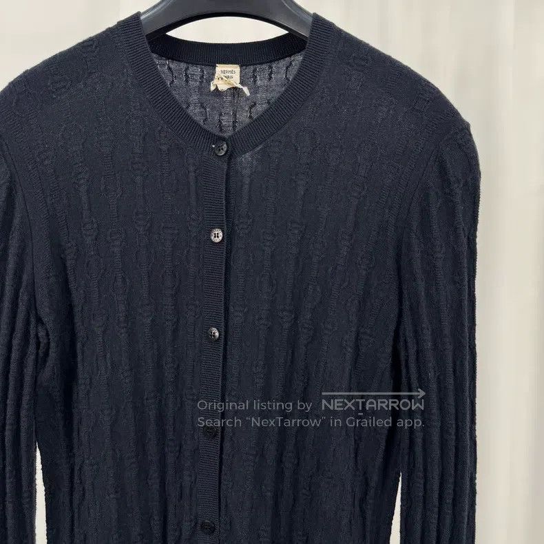 Hermes Hermes Pig nose full print embossed cashmere knitted cardi Size XS / US 0-2 / IT 36-38 - 3 Thumbnail