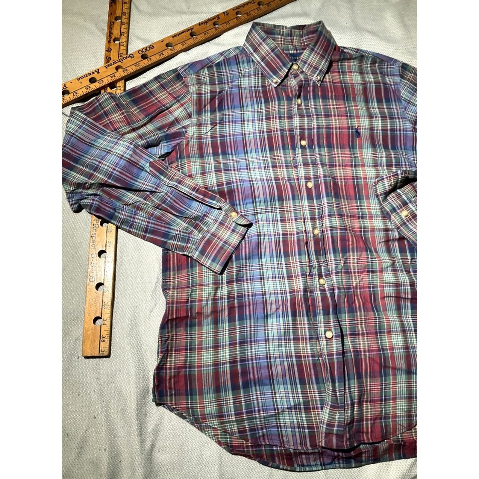 Polo Ralph Lauren Ralph Lauren Shirt Mens Medium Multicolor Madras Button Preppy Pony Oxford Shirt Long Sleeve Button-Up Collared Classic Polo Ralph Lauren Mens Shirt Size US M / EU 48-50 / 2 - 4 Thumbnail
