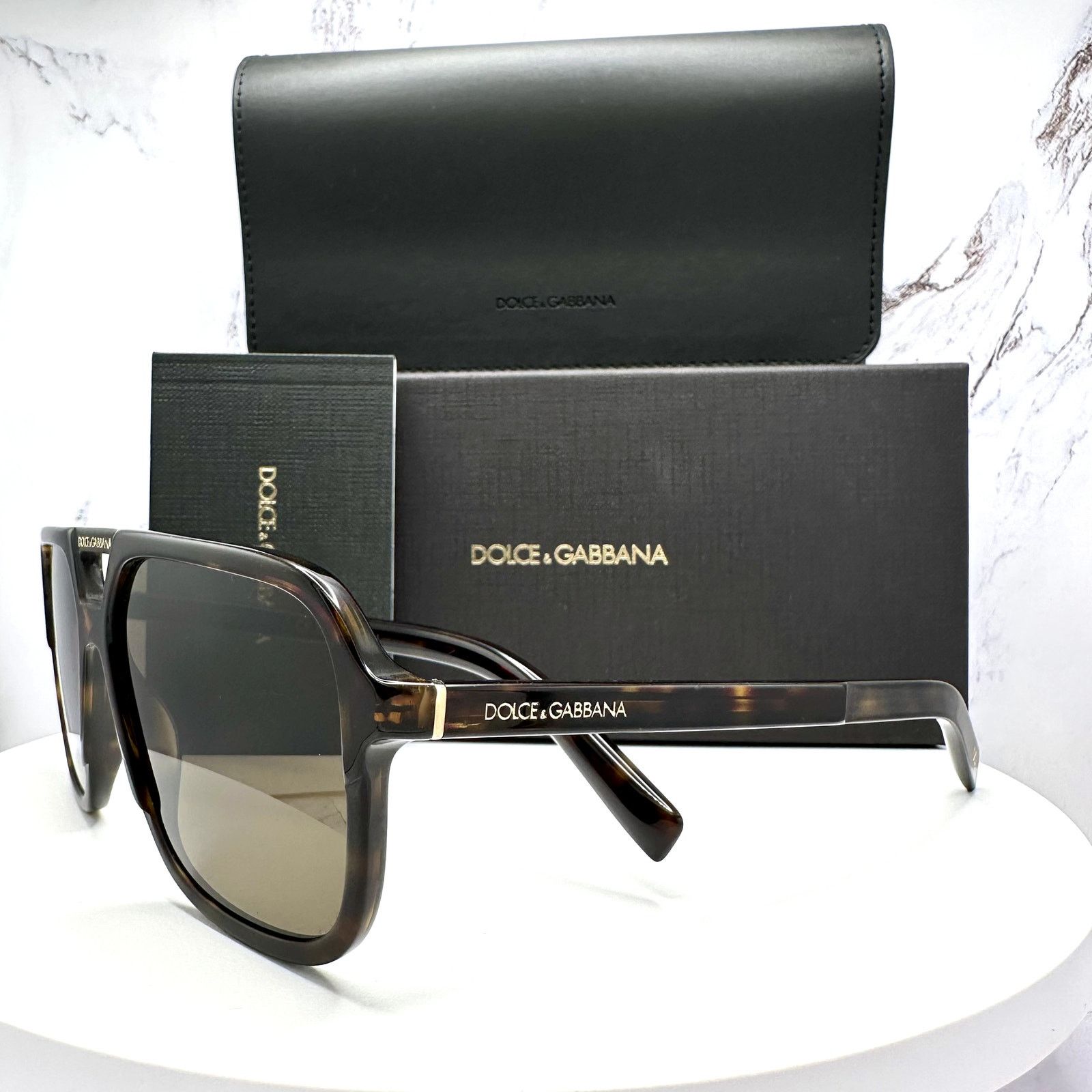 Dolce & Gabbana New Dolce & Gabbana Sunglasses Brown Aviator Pilot Gold Size ONE SIZE - 10 Thumbnail
