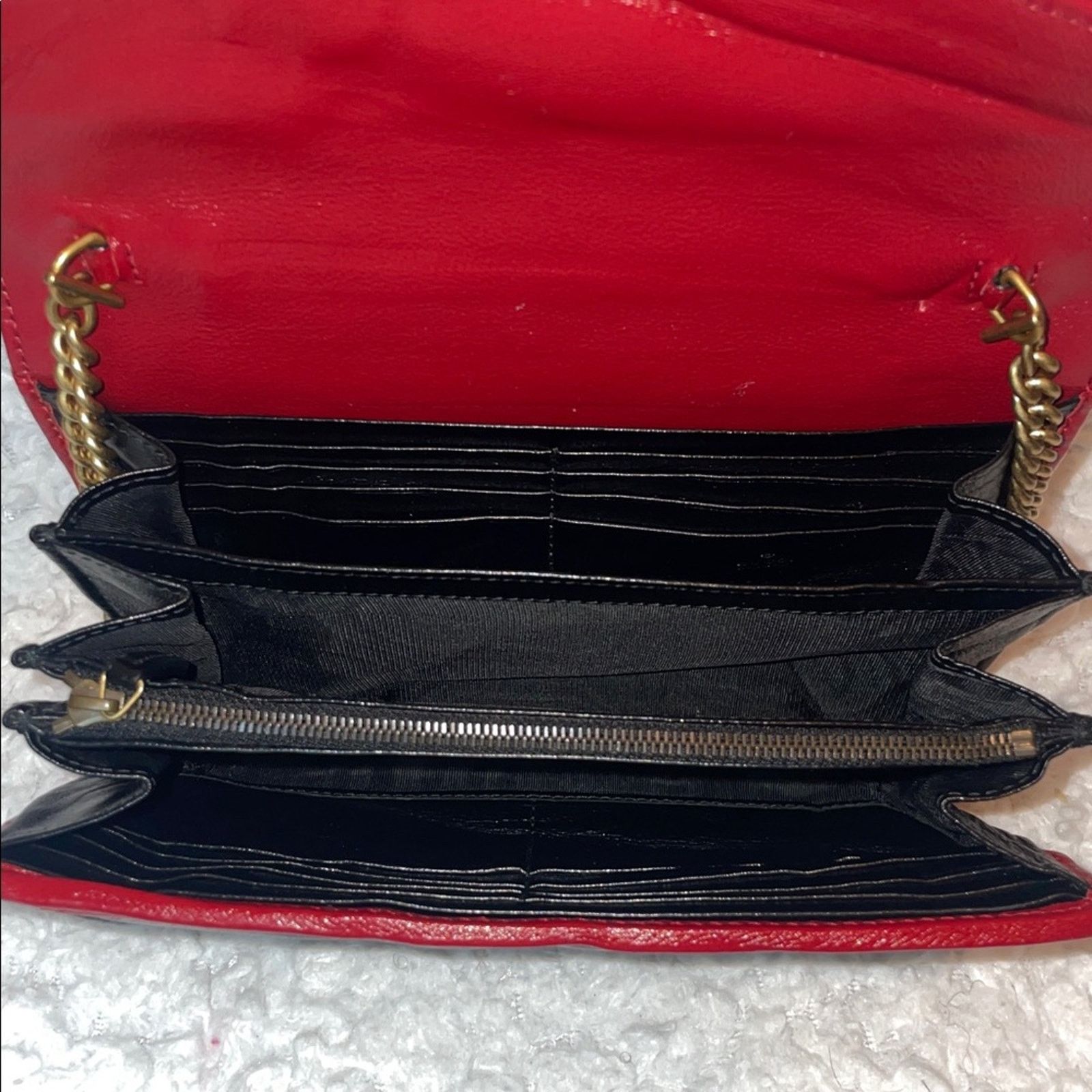 Gucci Gucci Marmont Torchon GG WOC Black/Red 573807 Size ONE SIZE - 12 Thumbnail