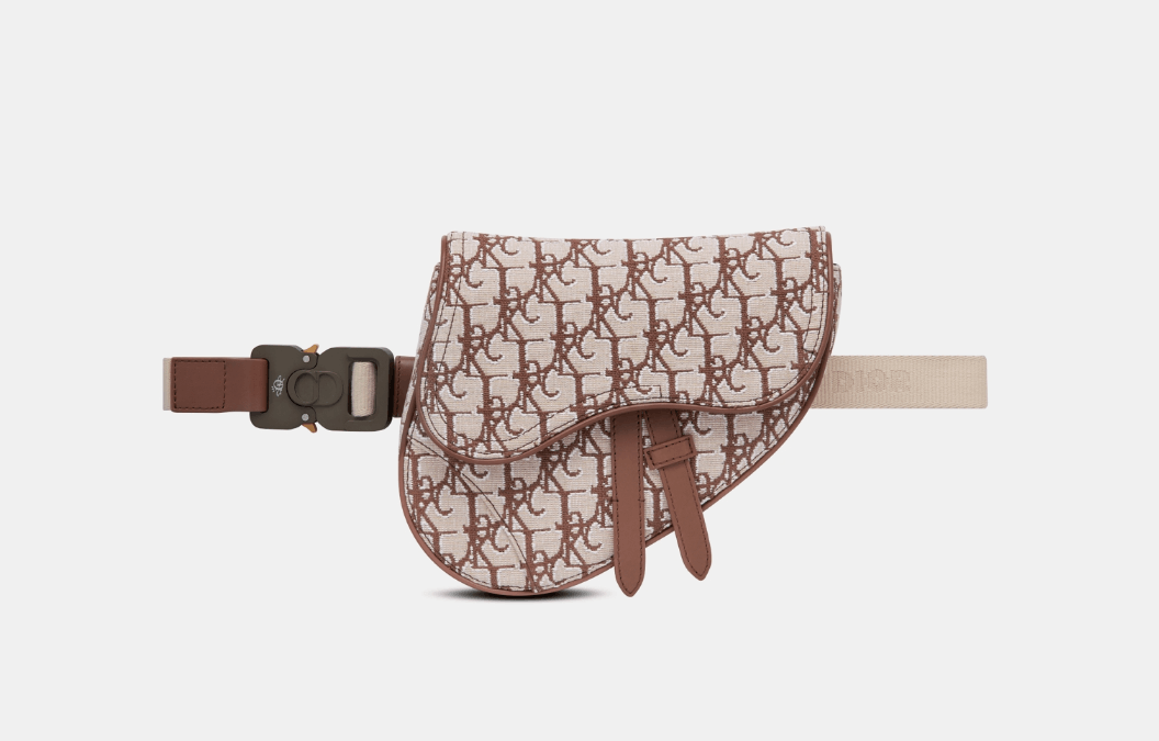 image of O1W1Db11123 Cactus Jack Dior Mini Saddle Bag In Coffee, Men's