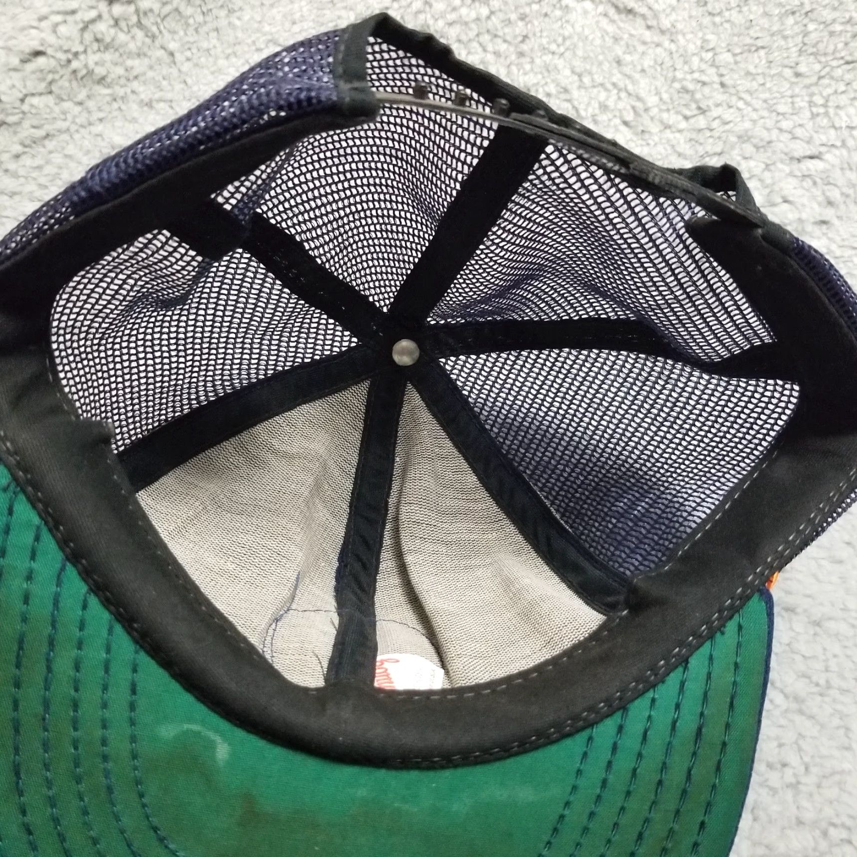 GAS Vintage 80’s 76 PATCH Navy Blue SnapBack Trucker Hat Unitog Gas Station Size ONE SIZE - 4 Thumbnail