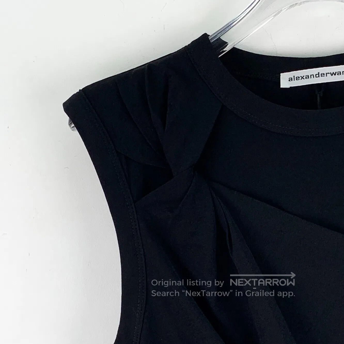 Alexander Wang Alexander Wang Black Pleated Design Round Neck Sleeveless Size XS / US 0-2 / IT 36-38 - 3 Thumbnail