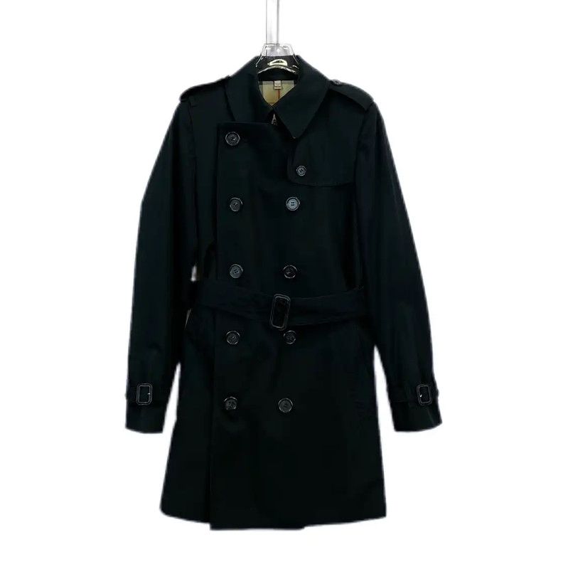 Burberry Burberry Black Cotton Mid-Length Trench Coat Size S / US 4 / IT 40 - 1 Thumbnail