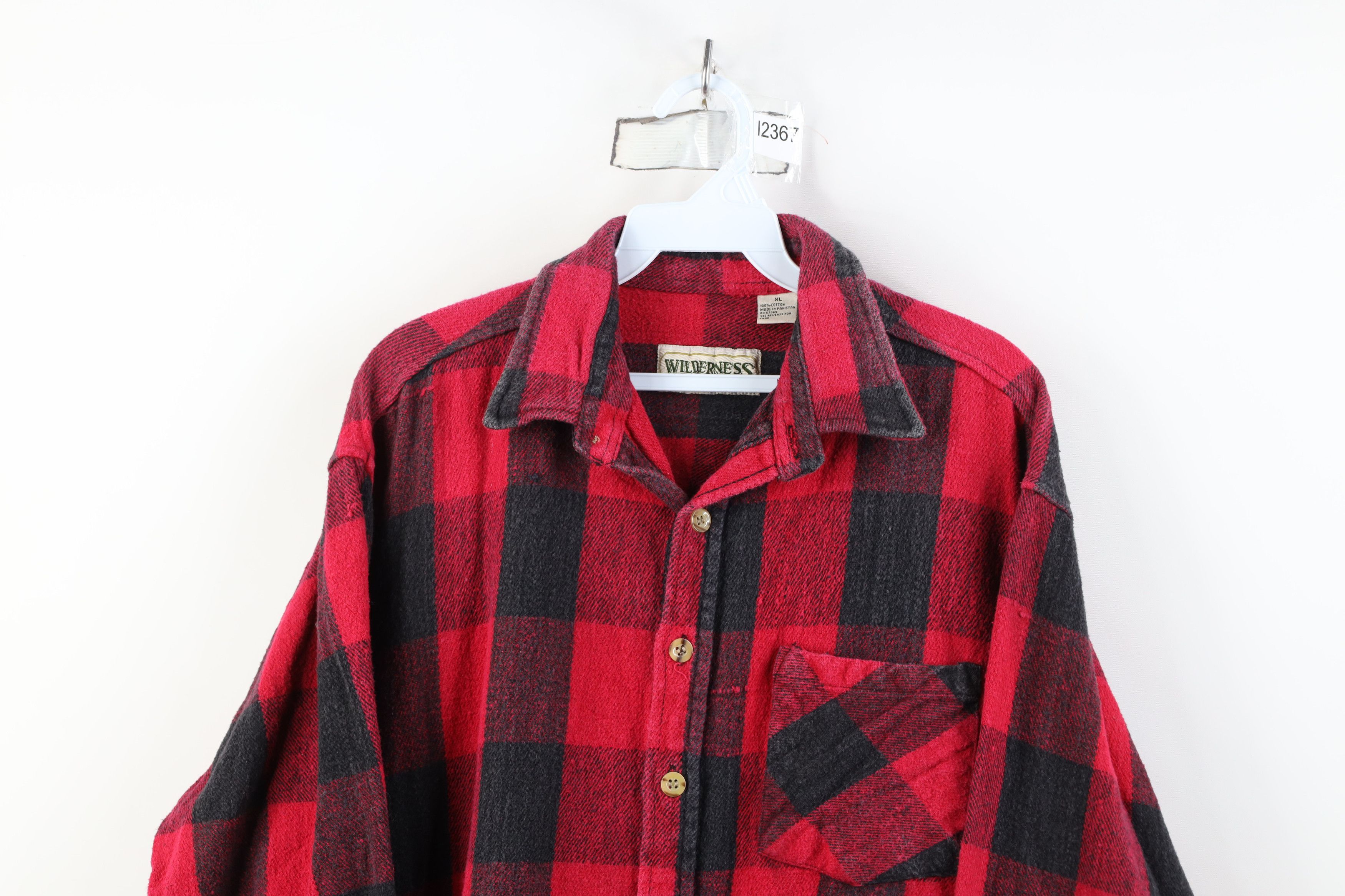 Vintage Vintage 90s Streetwear Heavyweight Button Shirt Plaid Size US XL / EU 56 / 4 - 2 Thumbnail