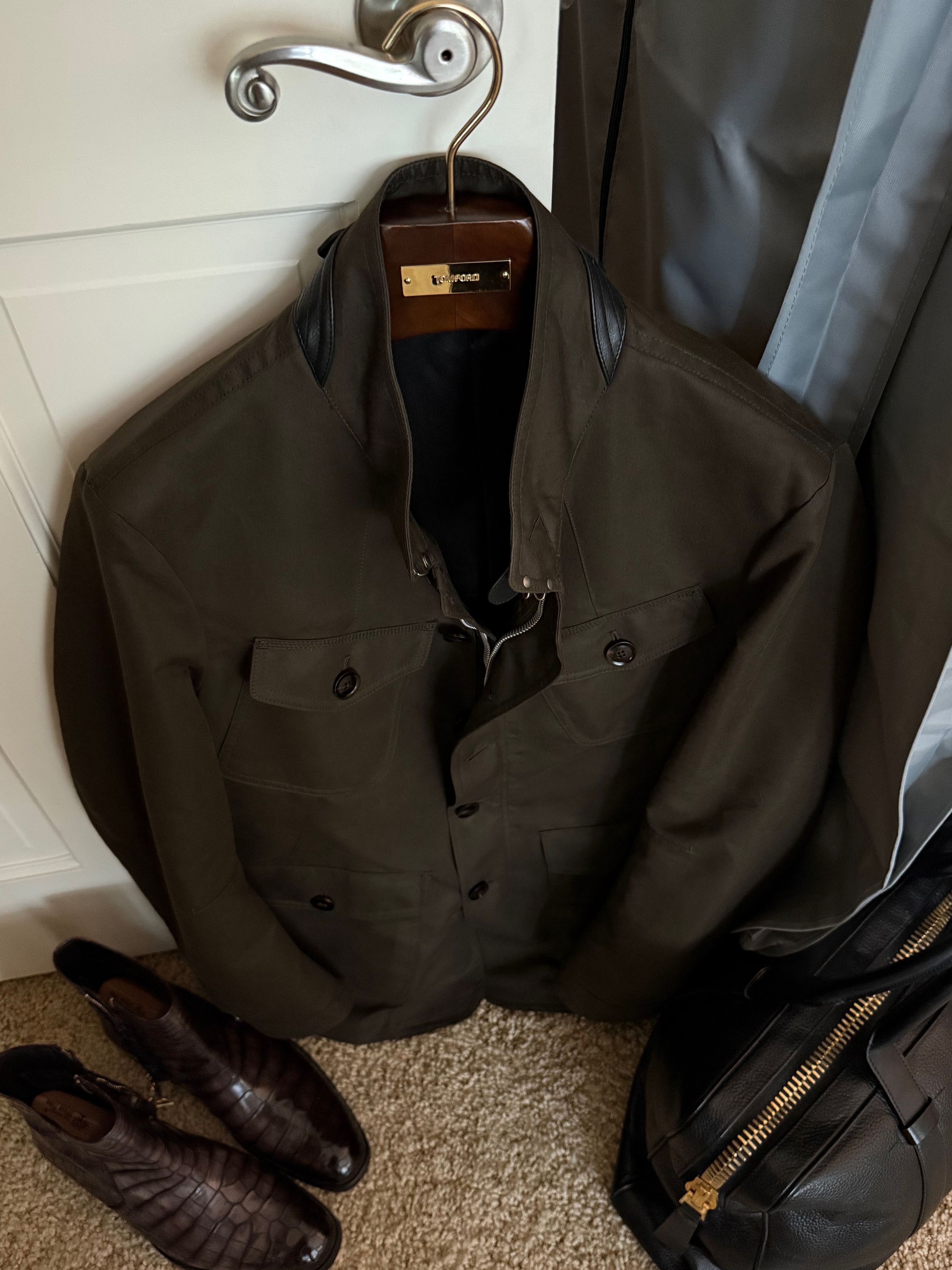 Tom Ford Ultimate New $5K w/tax Coveted Leather Accents Field Jacket Size US L / EU 52-54 / 3 - 13 Thumbnail