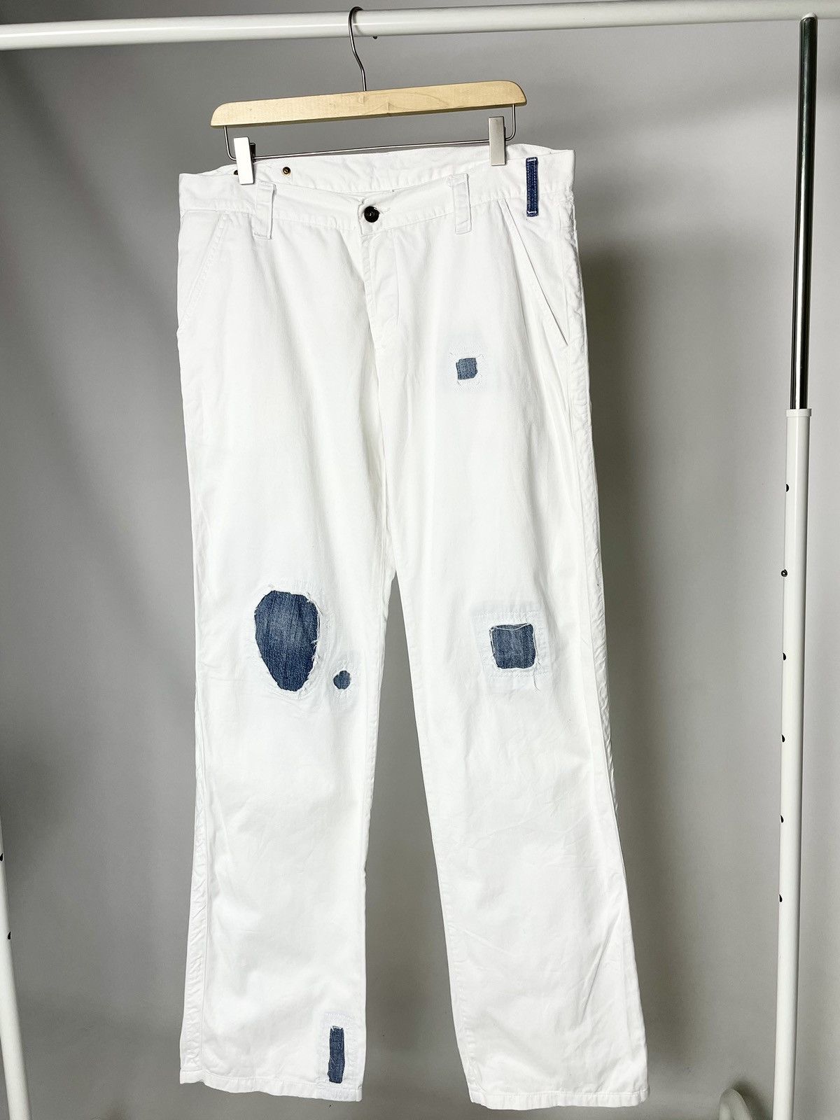 Diesel Diesel Vintage Patchwork White Denim Reworked Jeans Pants Size US 34 / EU 50 - 1 Thumbnail