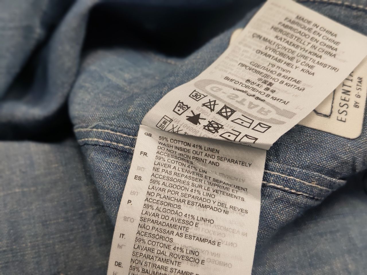 G-Star G Star Raw Essentials Tacoma Linen Blend Distressed Shirt Size US L / EU 52-54 / 3 - 16 Thumbnail