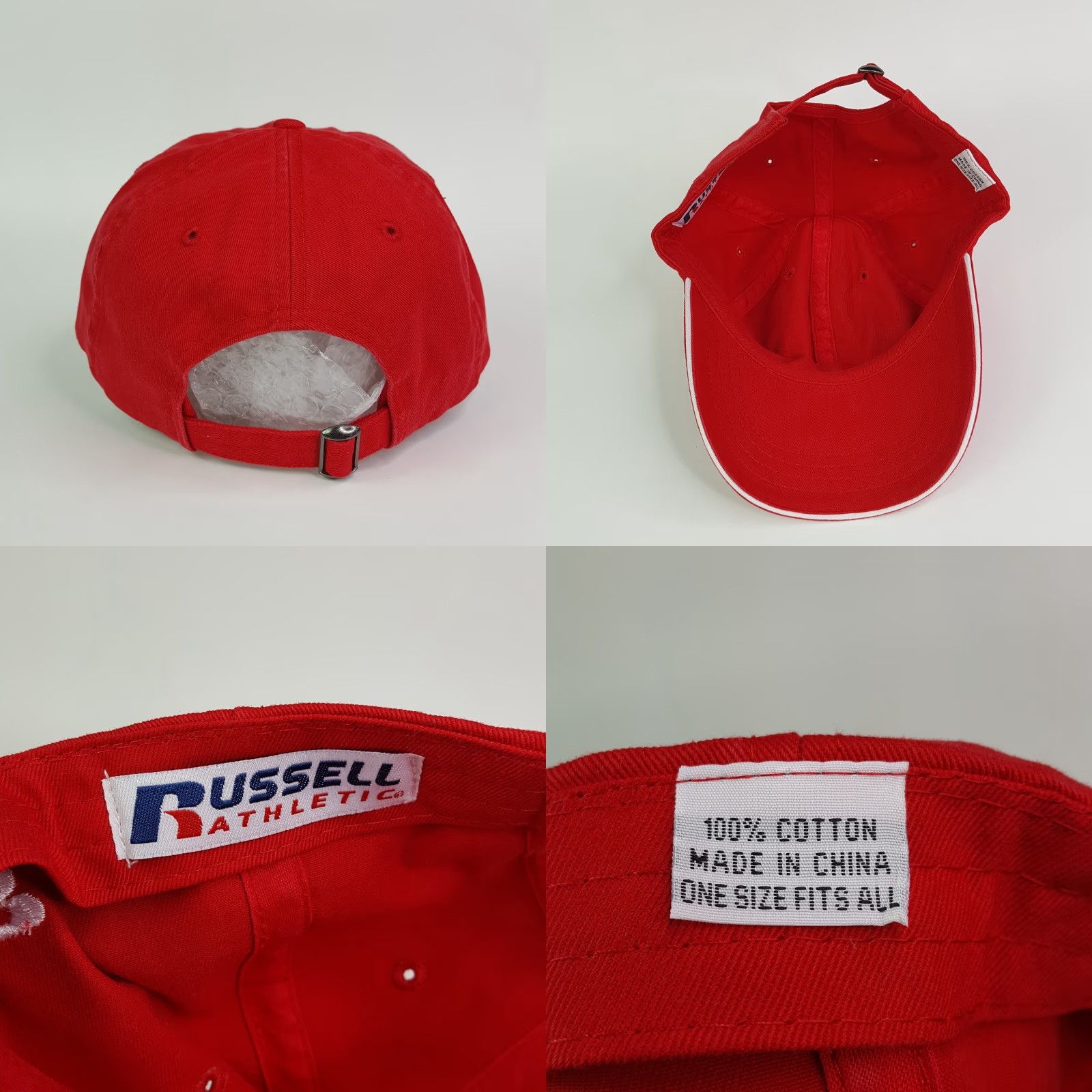 Russell Athletic VINTAGE 90s Russell Athletic Hat - Red Adjustable Twill Baseball Cap - Mens - 12 Pack - Plain Solid Cap Size ONE SIZE - 8 Thumbnail