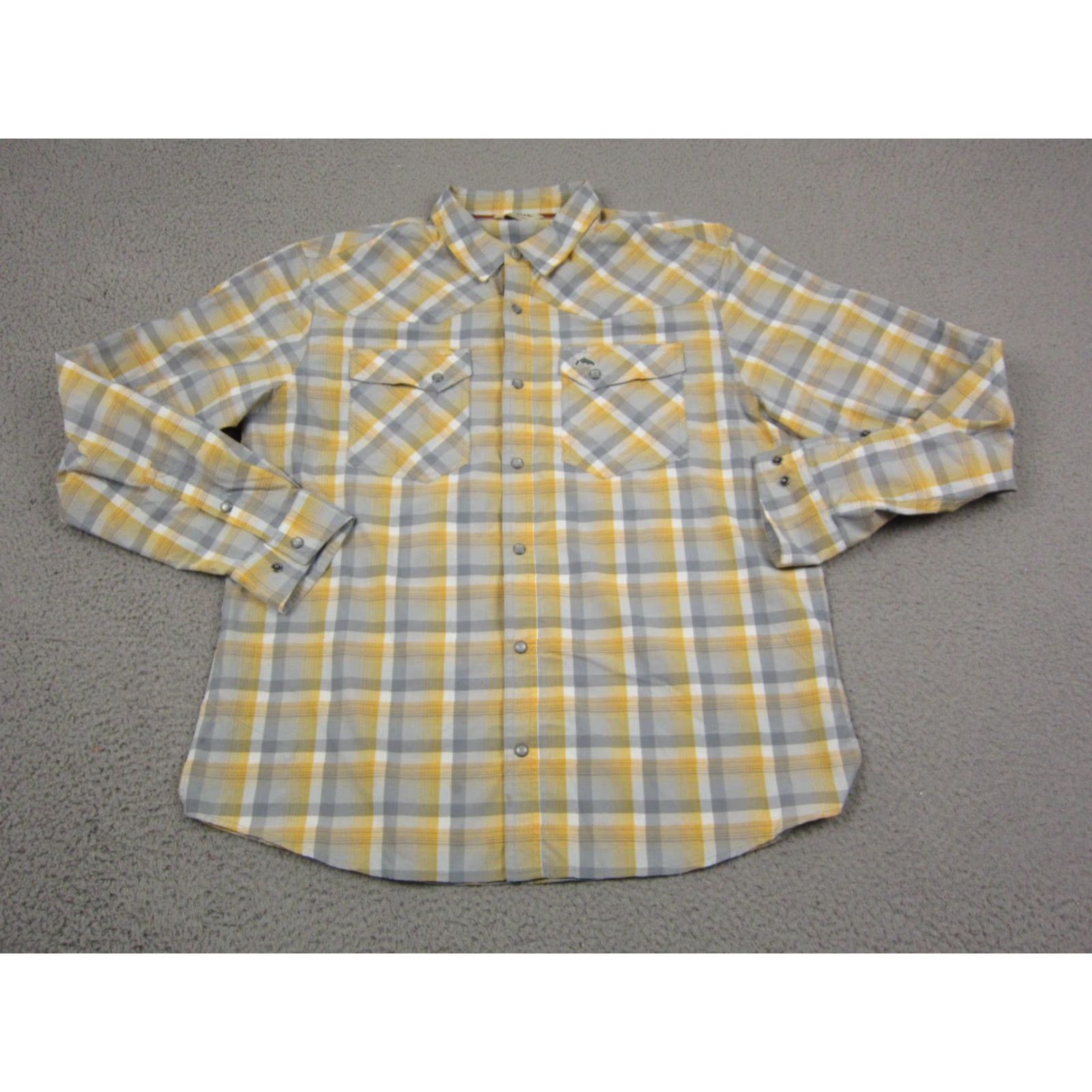 Vintage Simms Shirt Adult Large Yellow Plaid Western Snap Up Cowboy Mens Casual Rodeo Size US L / EU 52-54 / 3 - 2 Thumbnail