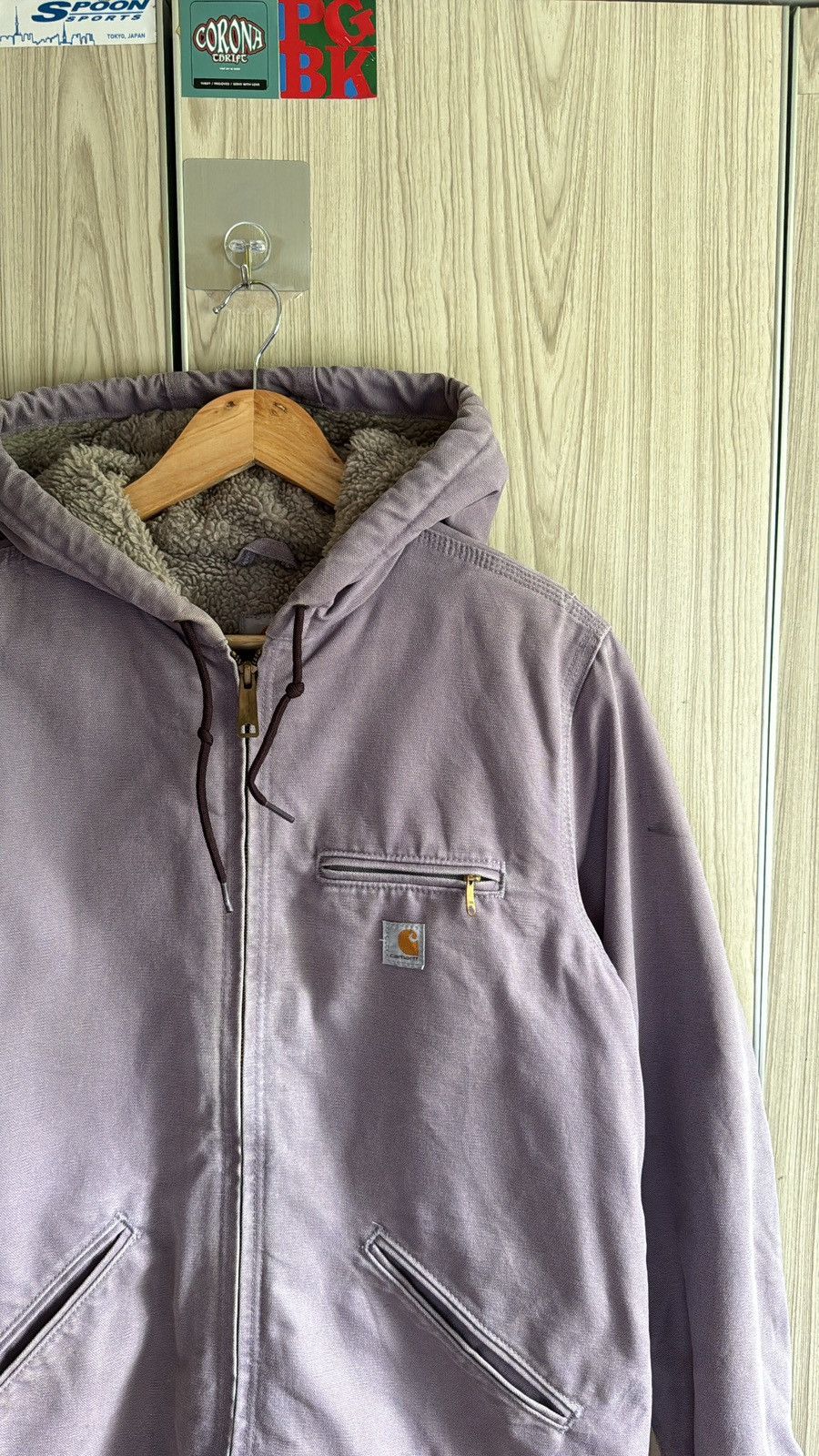Carhartt × Vintage Carhartt Faded Lavender Sherpa Lined Jacket Size US S / EU 44-46 / 1 - 2 Thumbnail