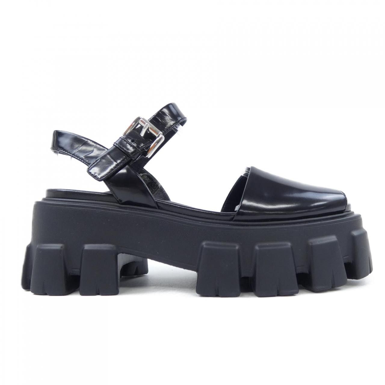 Prada Prada Prada Monolith Sandals Leather Shoes 1X526M DUTY FREE for USA Size ONE SIZE - 1 Thumbnail