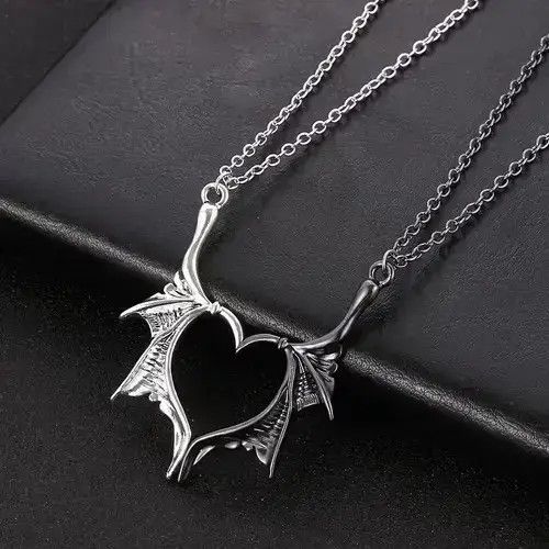 Jewelry Gothic Punk Devil Wings Couple Necklace Size ONE SIZE - 1 Thumbnail