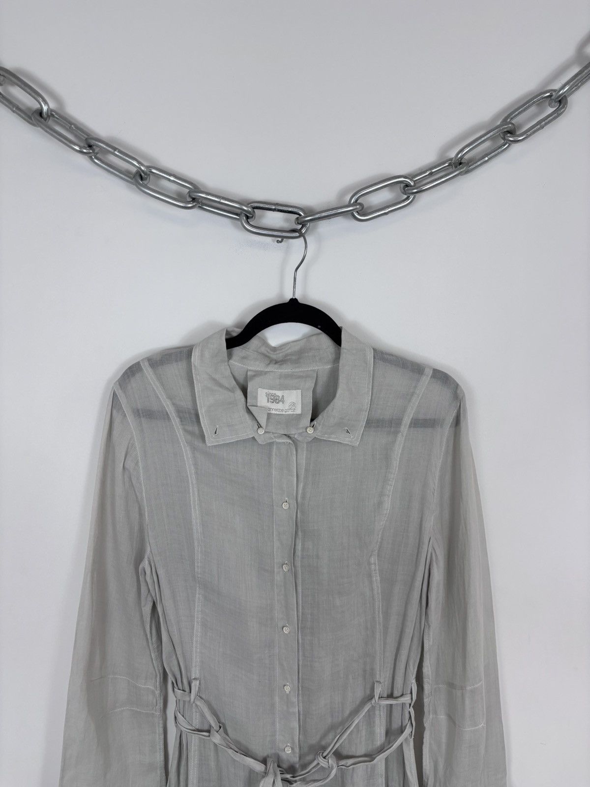 Annette Gortz Annette Gortz Women’s Ramie Grey Belted Shirt Dress Size S / US 4 / IT 40 - 3 Thumbnail