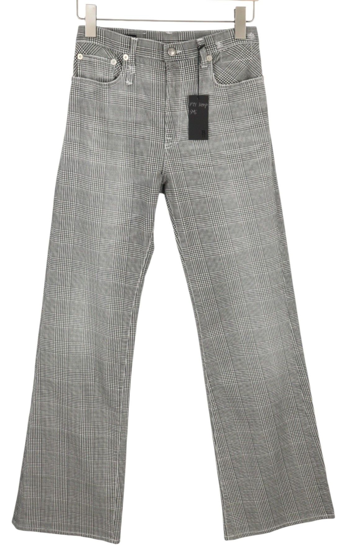R13 JANE 27 Printed Glen Plaid Straight Flared Stretch 85827 Size 27" / US 4 / IT 40 - 3 Thumbnail