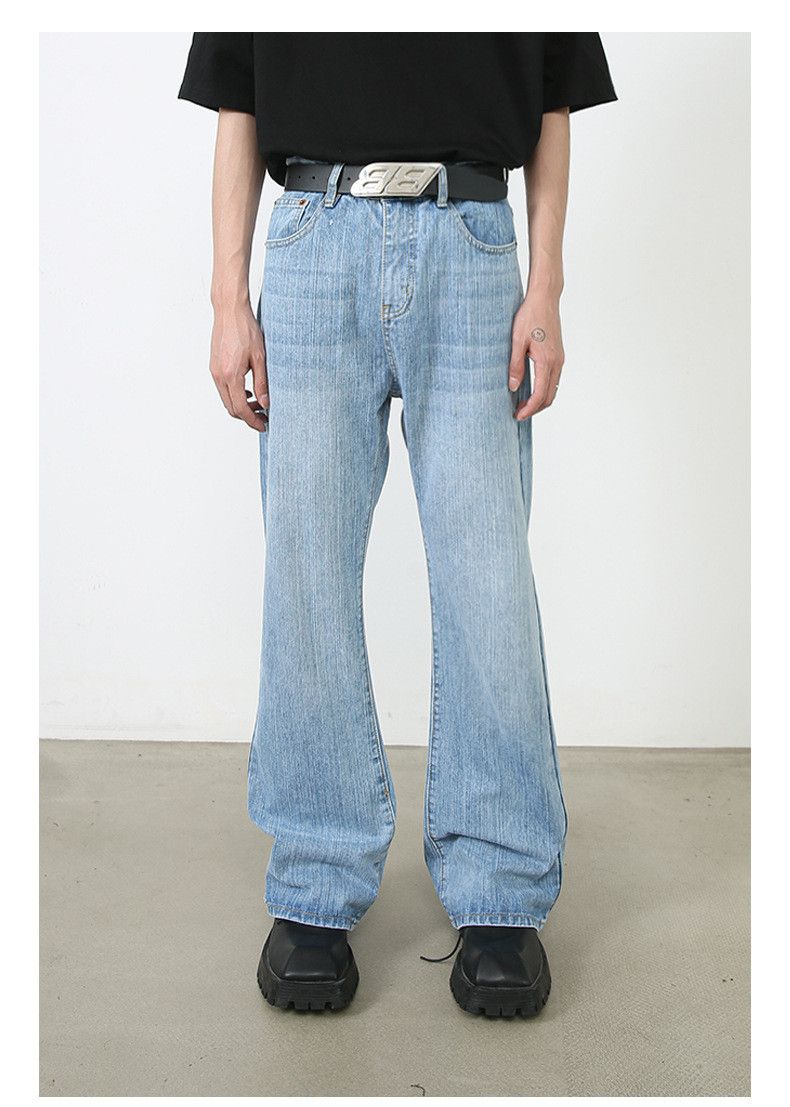 Japanese Brand × Jean Vintage washed distressed loose straight-leg flared jeans Size US 32 / EU 48 - 1 Thumbnail