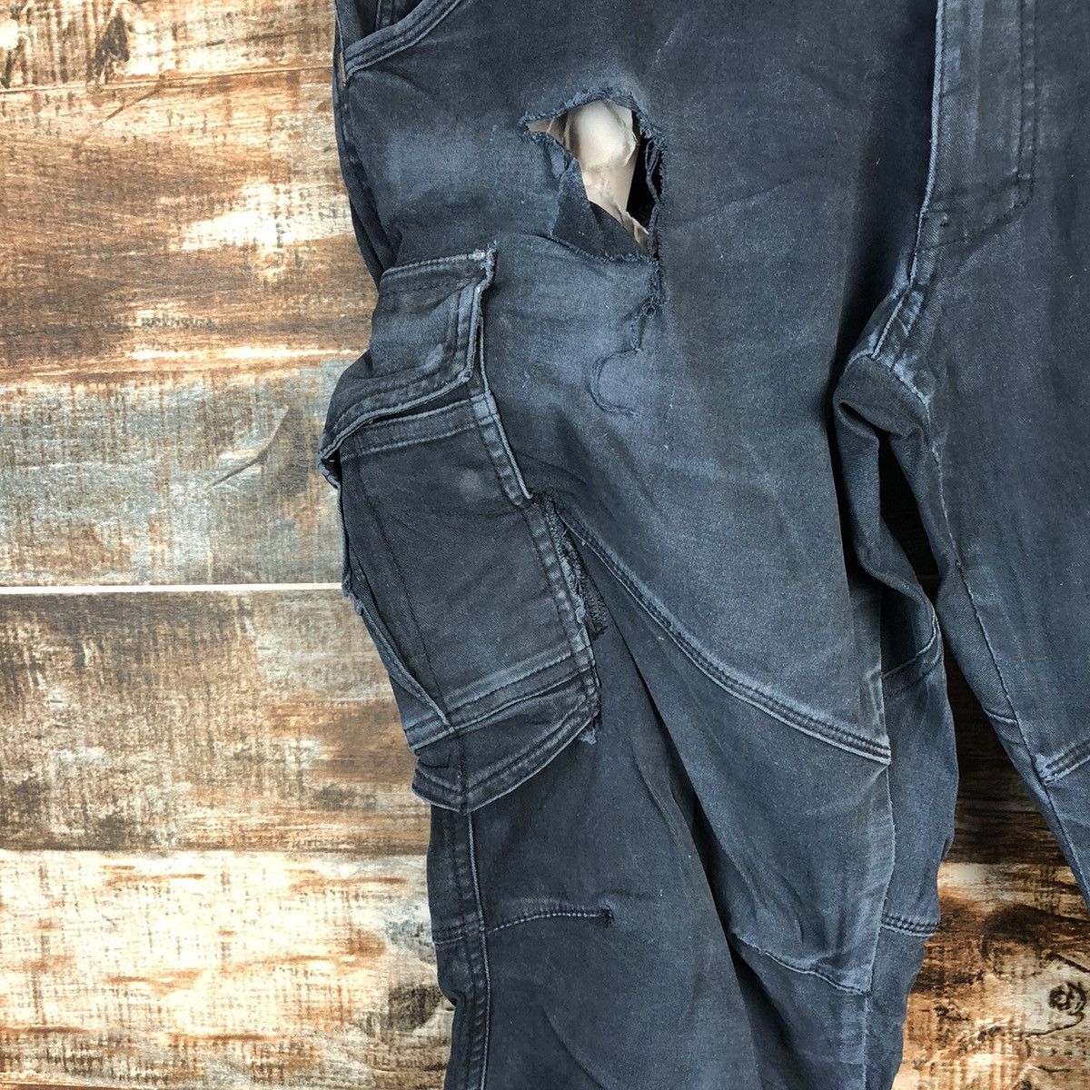 Japanese Brand DLL Gladiotor Dark Blue Cargo Multipocket Pants #C144 Size US 34 / EU 50 - 9 Thumbnail