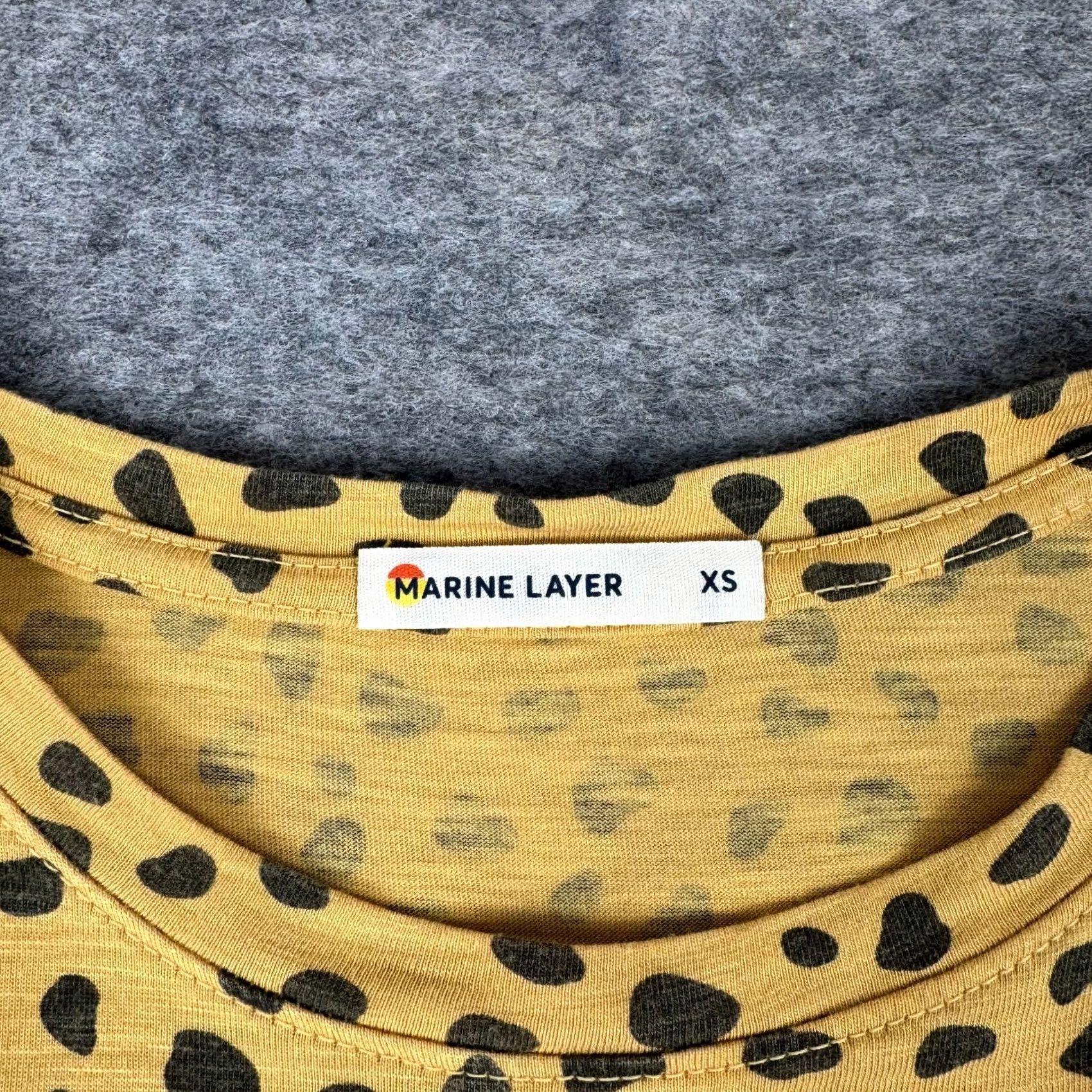 Marine Layer Marine Layer Animal Print T-Shirt Womens XS Multicolor Crew Neck Short Sleeve Cotton Modal (Gold) Regular Fit Size XS / US 0-2 / IT 36-38 - 5 Thumbnail
