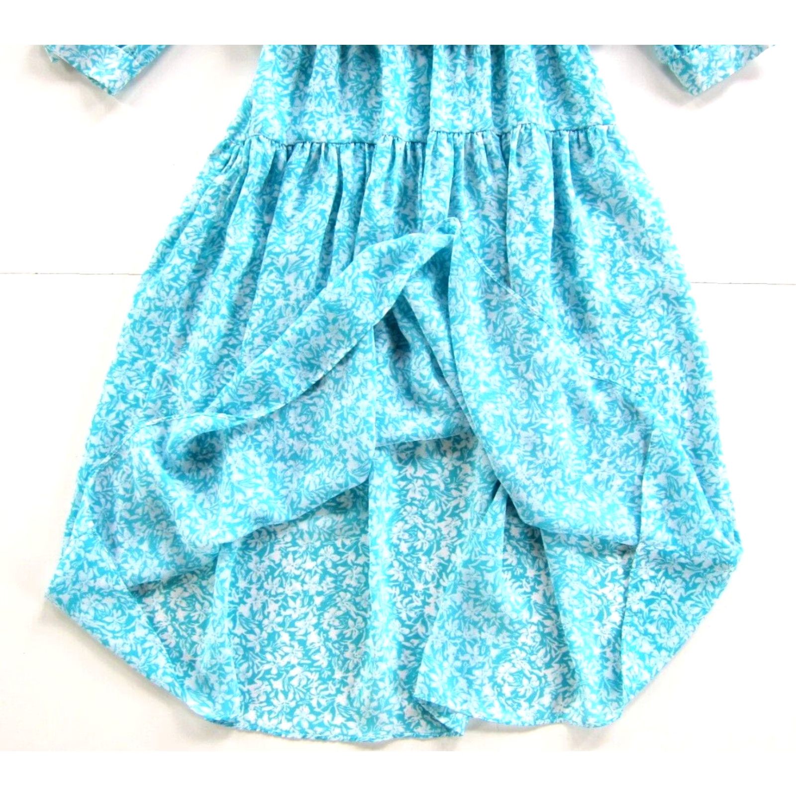Vintage VTG Marchiondo Of California Blue White Floral 3/4 Sleeve Sheath Dress M-L Womens Size M / US 6-8 / IT 42-44 - 7 Thumbnail