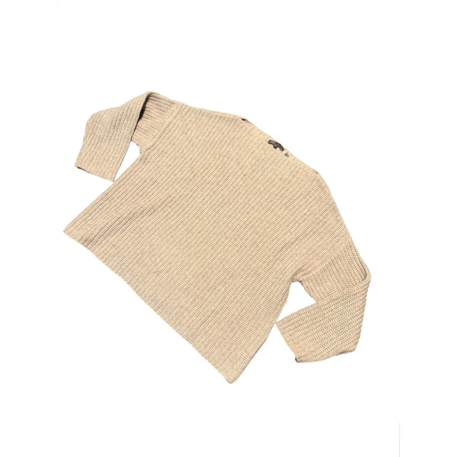Vince Vince Boatneck Crop Sweater Beige Wool Blend Size Medium Women Pullover Knit, Regular, Long Sleeve, Casual, Winter Fall Spring Size M / US 6-8 / IT 42-44 - 4 Thumbnail
