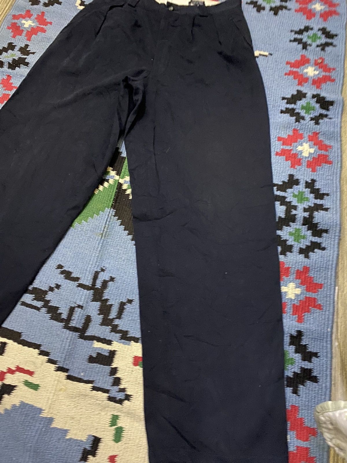 Giorgio Armani VINTAGE BLUE BLACK GIORGIO ARMANI BAGGY PANT Size US 30 / EU 46 - 2 Thumbnail