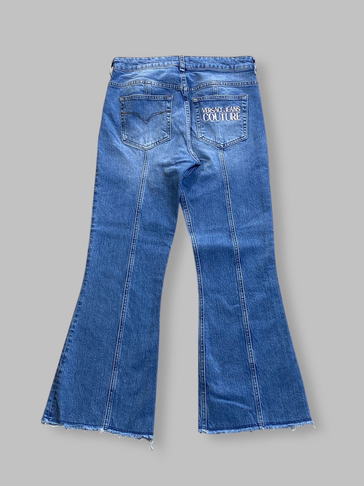 Versace Versace Jeans Couture Crop Flared Washed Denim Jeans Pants Size 28" / US 6 / IT 42 - 1 Thumbnail