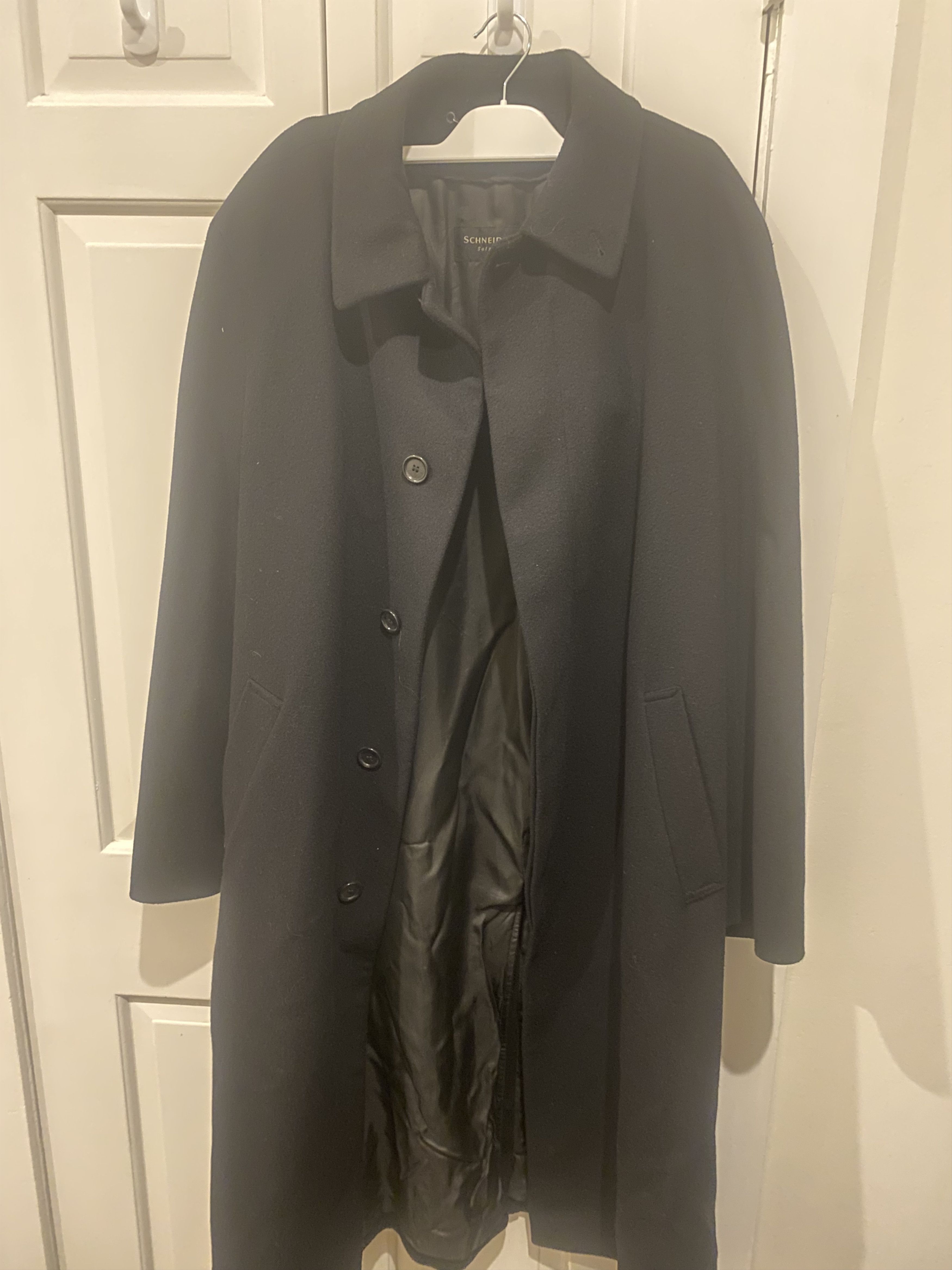 Schneiders Schneider Salzburg Black Wool Cashmere Overcoat Size US XXS / EU 40 - 1 Thumbnail