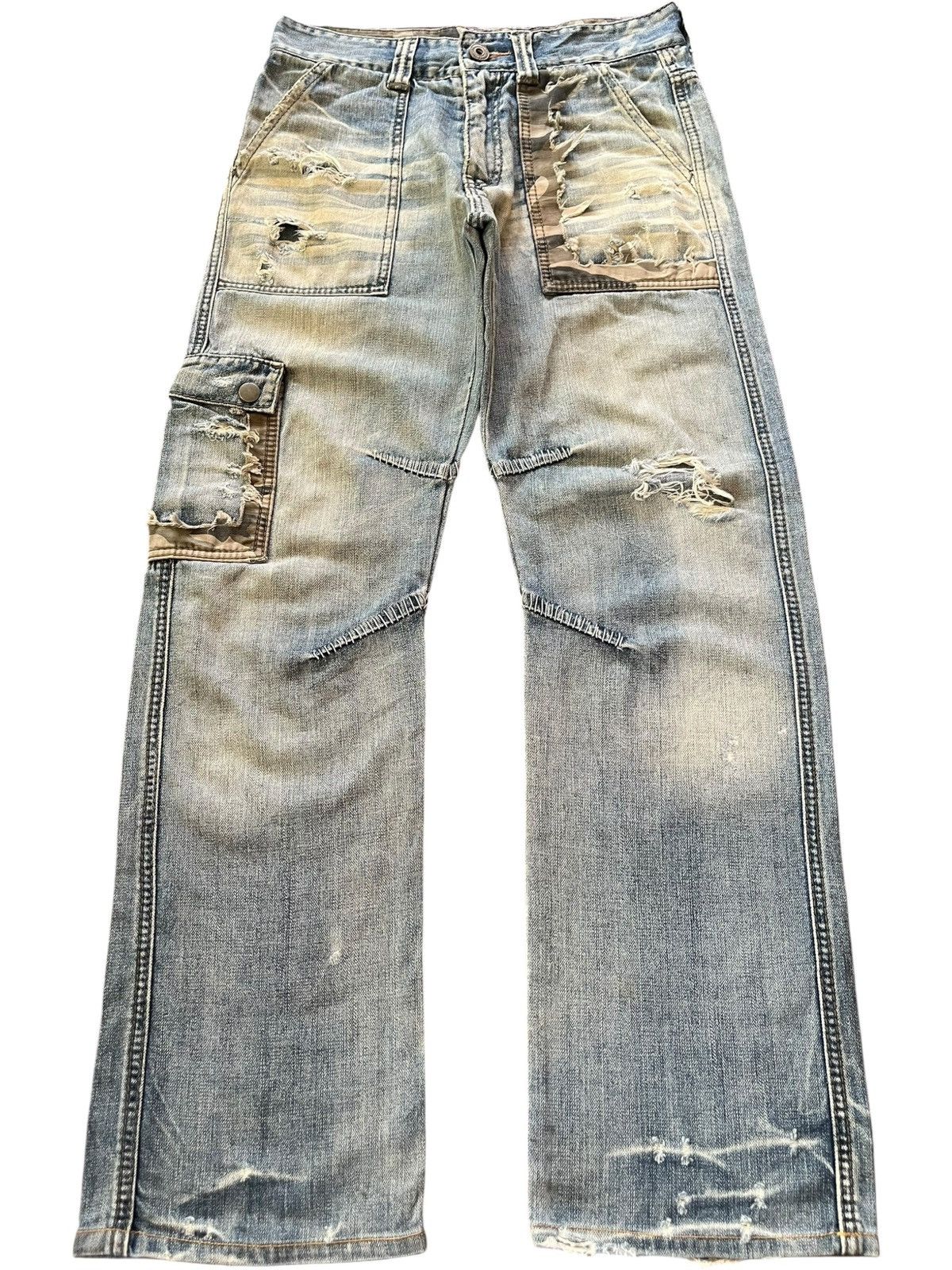 Edwin Vintage Japanese Mud Wash Army Cargo Distress Loose Jeans Size US 30 / EU 46 - 1 Thumbnail