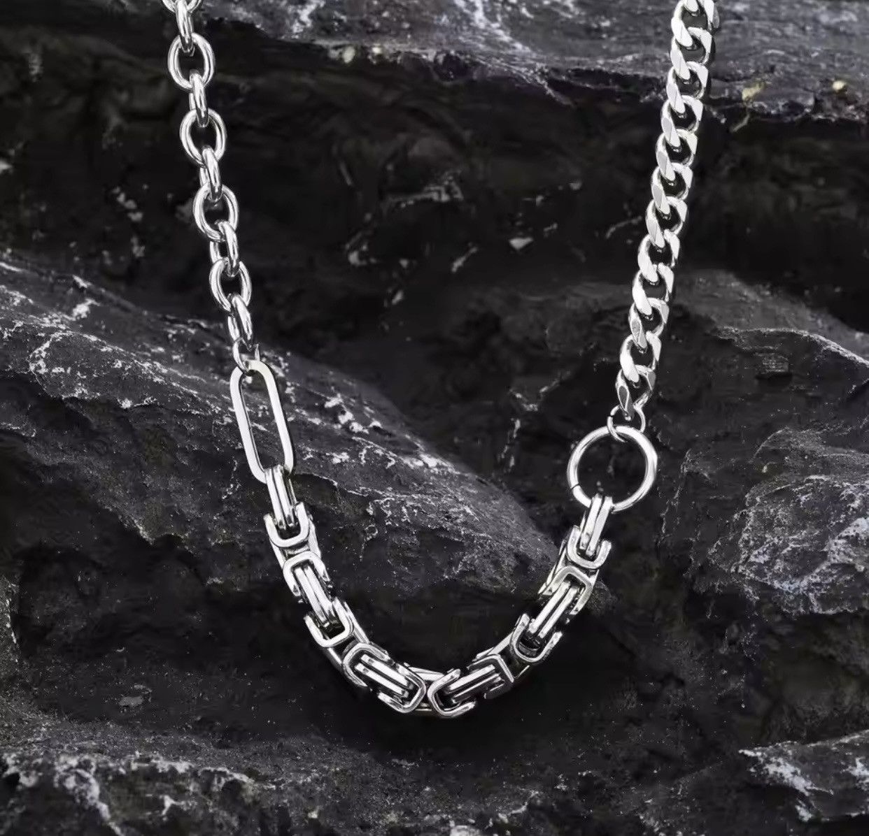 Jewelry Punk Byzantine Chain Necklace Size ONE SIZE - 4 Thumbnail
