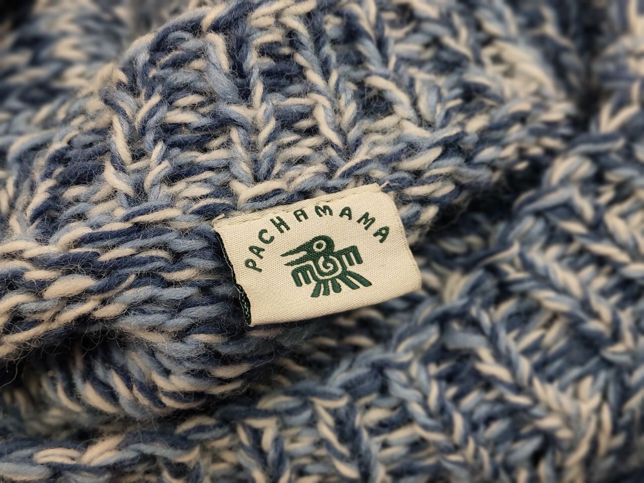 Designer Pachamama Design Handmade Knit Wool Blue Pullover Sweater Size US L / EU 52-54 / 3 - 16 Thumbnail