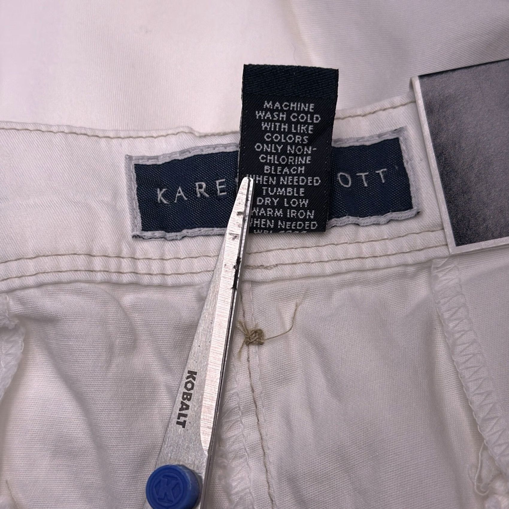 Vintage Karen Scott Capri Pants Womens 14 White High Rise Stretch Twill Straight Leg Jeans? (Note: "Jeans" not in original; keep as Pants) Size 36" / US 14 / IT 50 - 6 Thumbnail