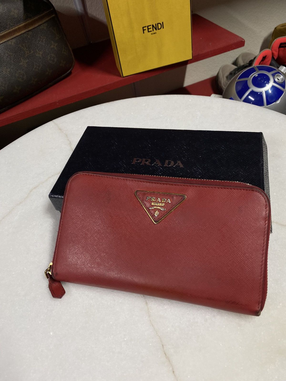 Prada Prada Red Womens Leather Long Wallet Preowned Size ONE SIZE - 2 Thumbnail