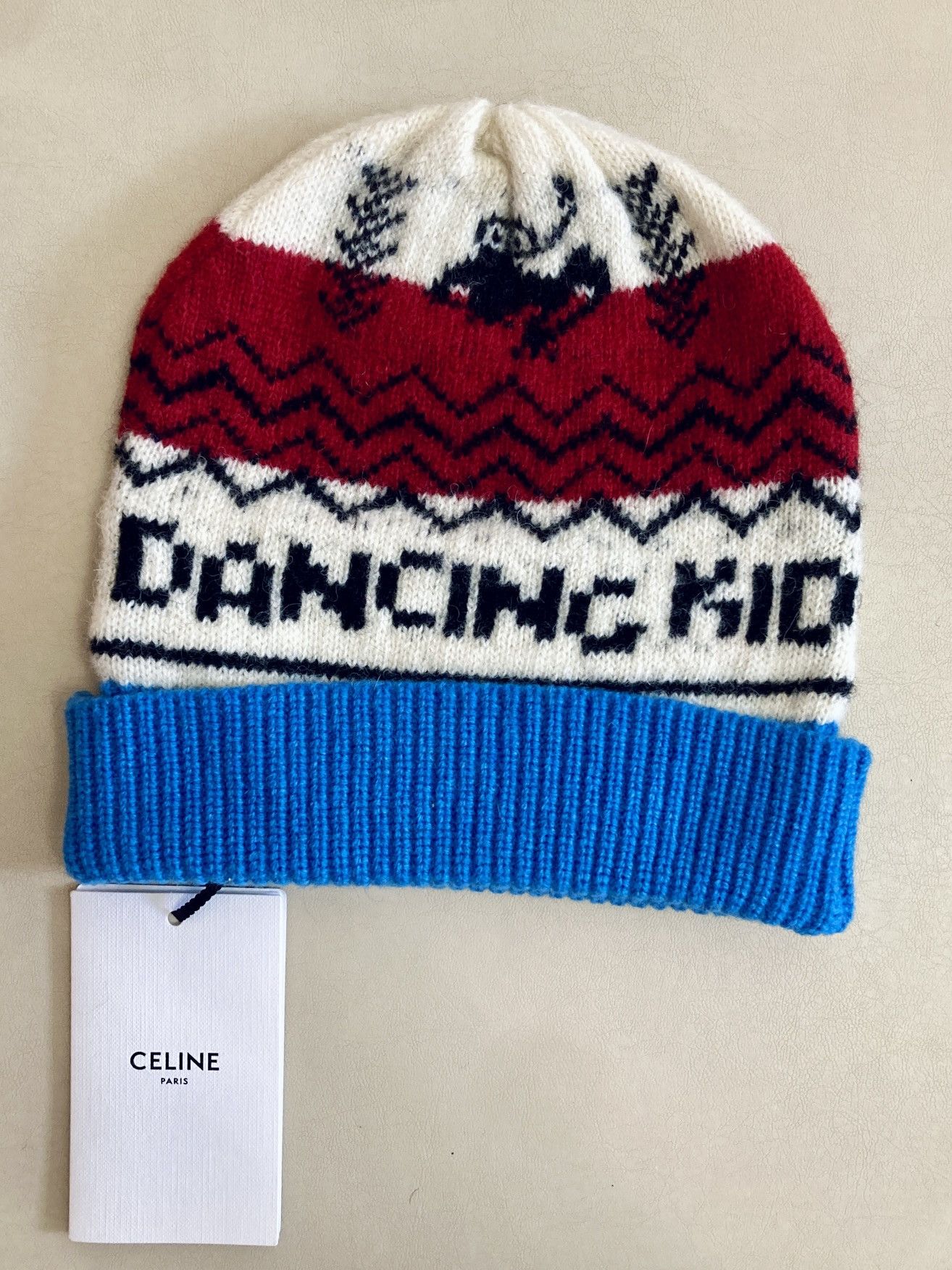 Celine CELINE BY HEDI SLIMANE 21SS DANCING KID FAIR ISLE BEANIE Size ONE SIZE - 1 Thumbnail