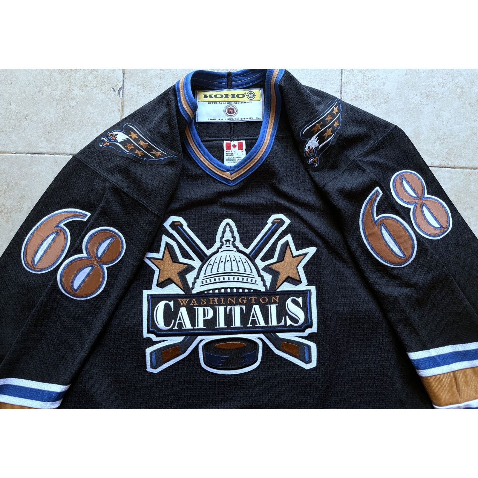 Koho JAGR #68 Washington Capitals 2000s jersey 3rd M Dome NHL vtg Size US M / EU 48-50 / 2 - 3 Thumbnail