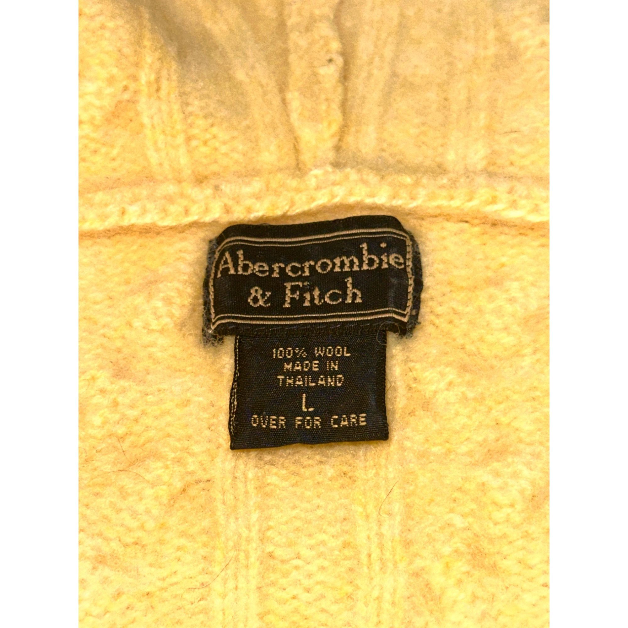 Abercrombie & Fitch Abercrombie & Fitch Yellow Cable Knit Wool Hoodie Sweater Wo Size M / US 6-8 / IT 42-44 - 7 Thumbnail