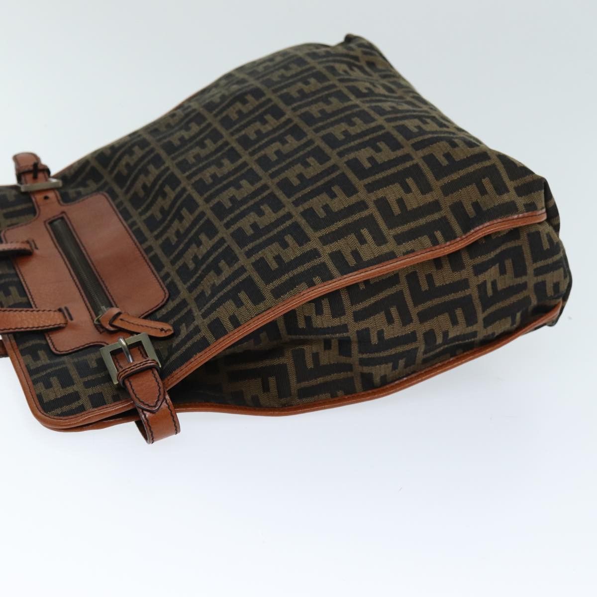 Fendi FENDI Zucca Canvas Tote Bag Brown Black Size ONE SIZE - 5 Thumbnail