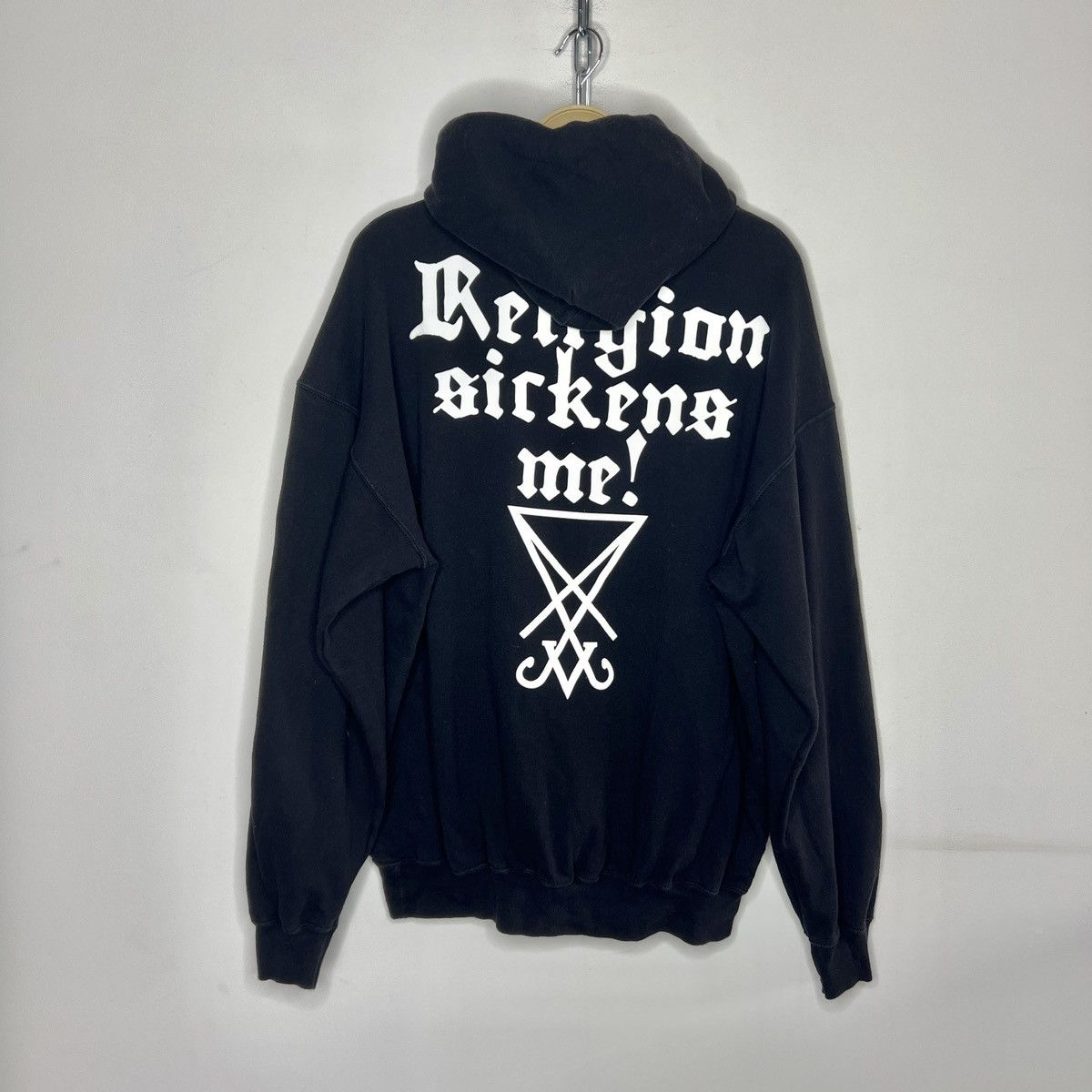 Band Tees × Vintage Vintage Dimmu Borgir Hoodie 90s 👁️ BIG LOGO + BACK LOGO 👁️ Size US XL / EU 56 / 4 - 2 Thumbnail