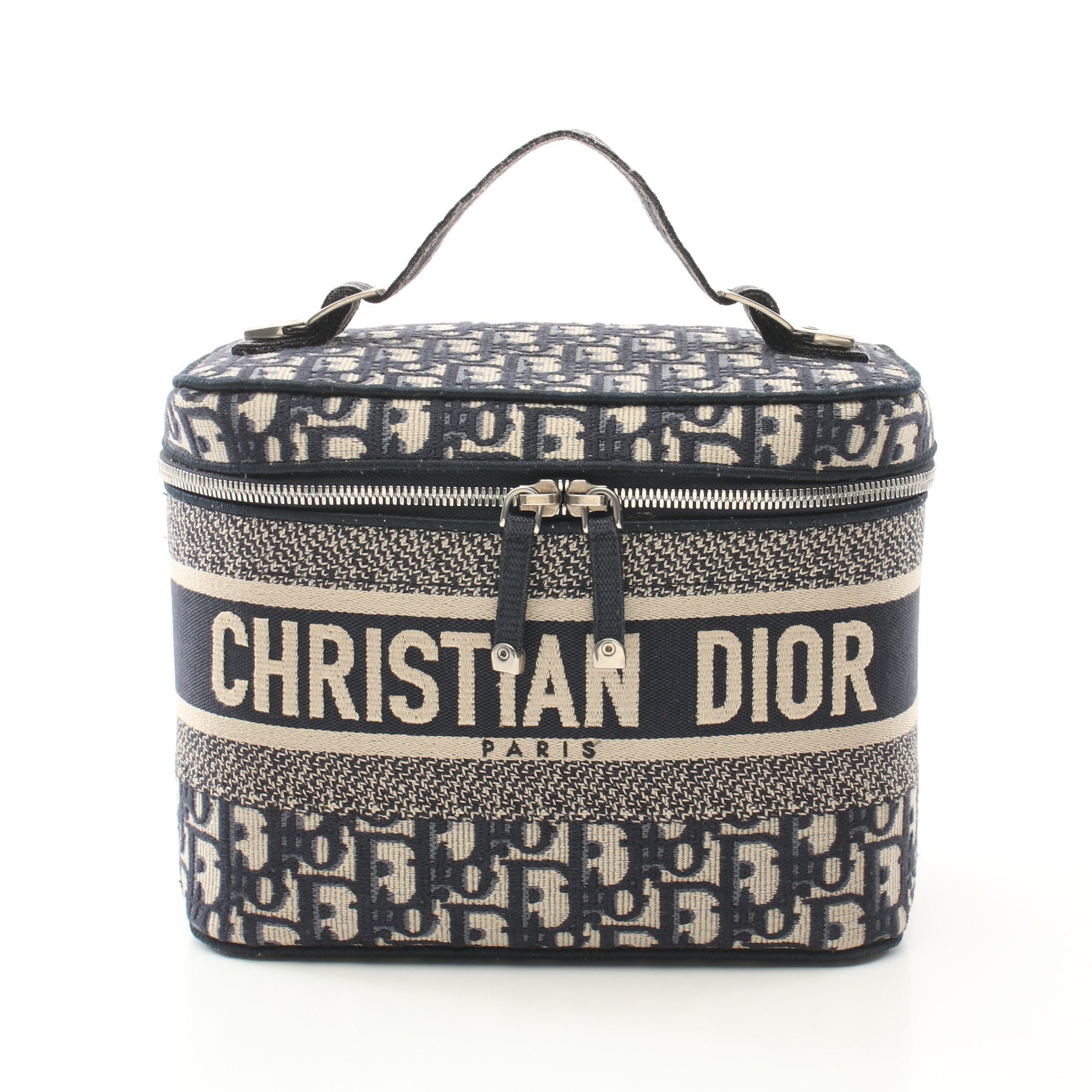 Dior Dior Diortravel Vanity Oblique Handbag Bag Canvas Navy Ivory Size ONE SIZE - 1 Thumbnail
