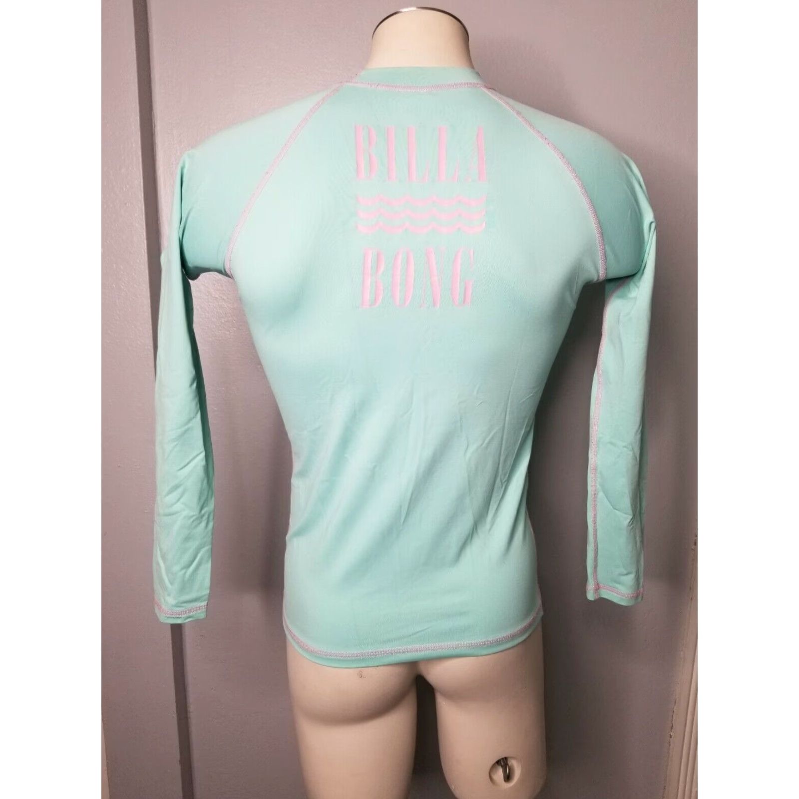 Billabong VINTAGE Billabong Long Sleeve Rash Guard Blue Aloha Theme Womens Large Size L / US 10 / IT 46 - 2 Thumbnail