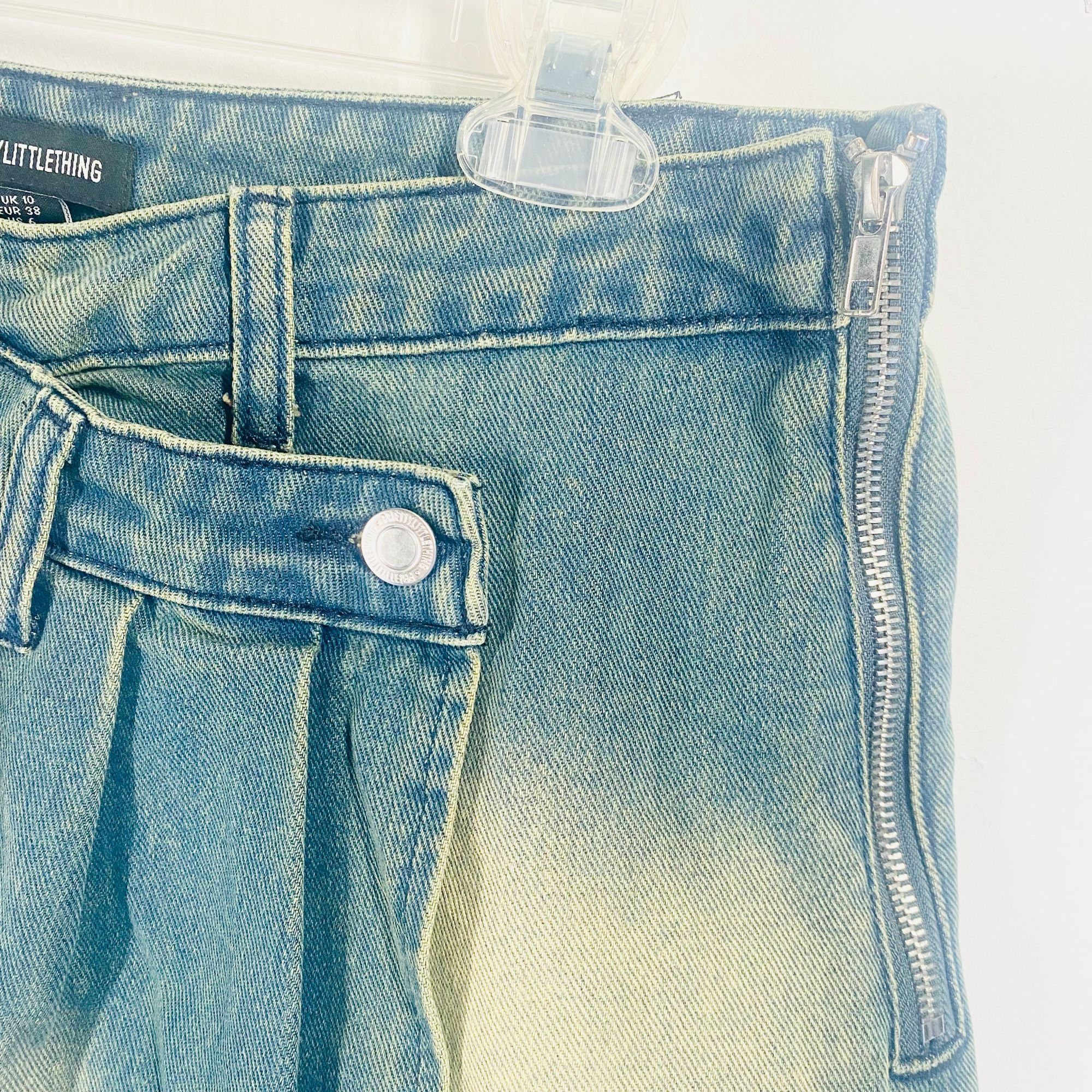 PrettyLittleThing PrettyLittleThing Denim Pleated Skirt With Side Zipper In Bl Size 28" / US 6 / IT 42 - 4 Thumbnail