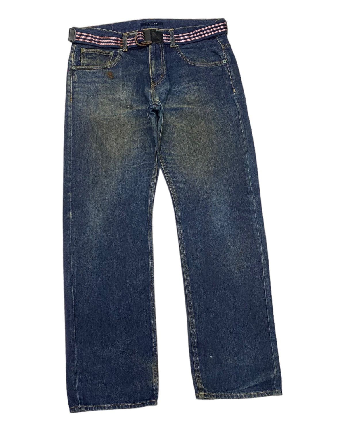 Hysteric Glamour × If Six Was Nine × Tommy Hilfiger RARE🔥TOMMY SPLASH EMBROIDERY DISTRESSED DENIM JEANS Size US 34 / EU 50 - 4 Thumbnail