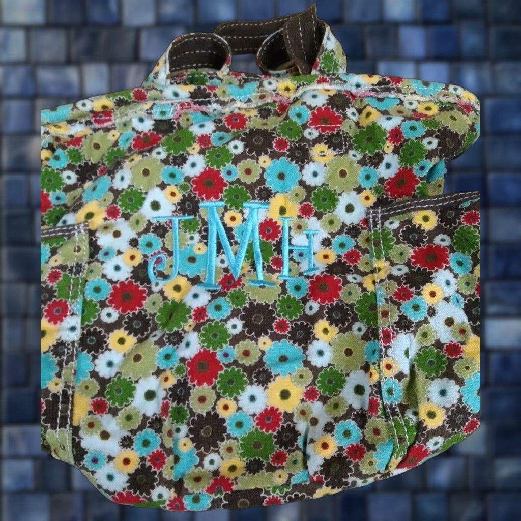 Vintage Thirty-One 31 Gifts Organizing Utility Tote Bag Windsor Bouquet in White, Women's