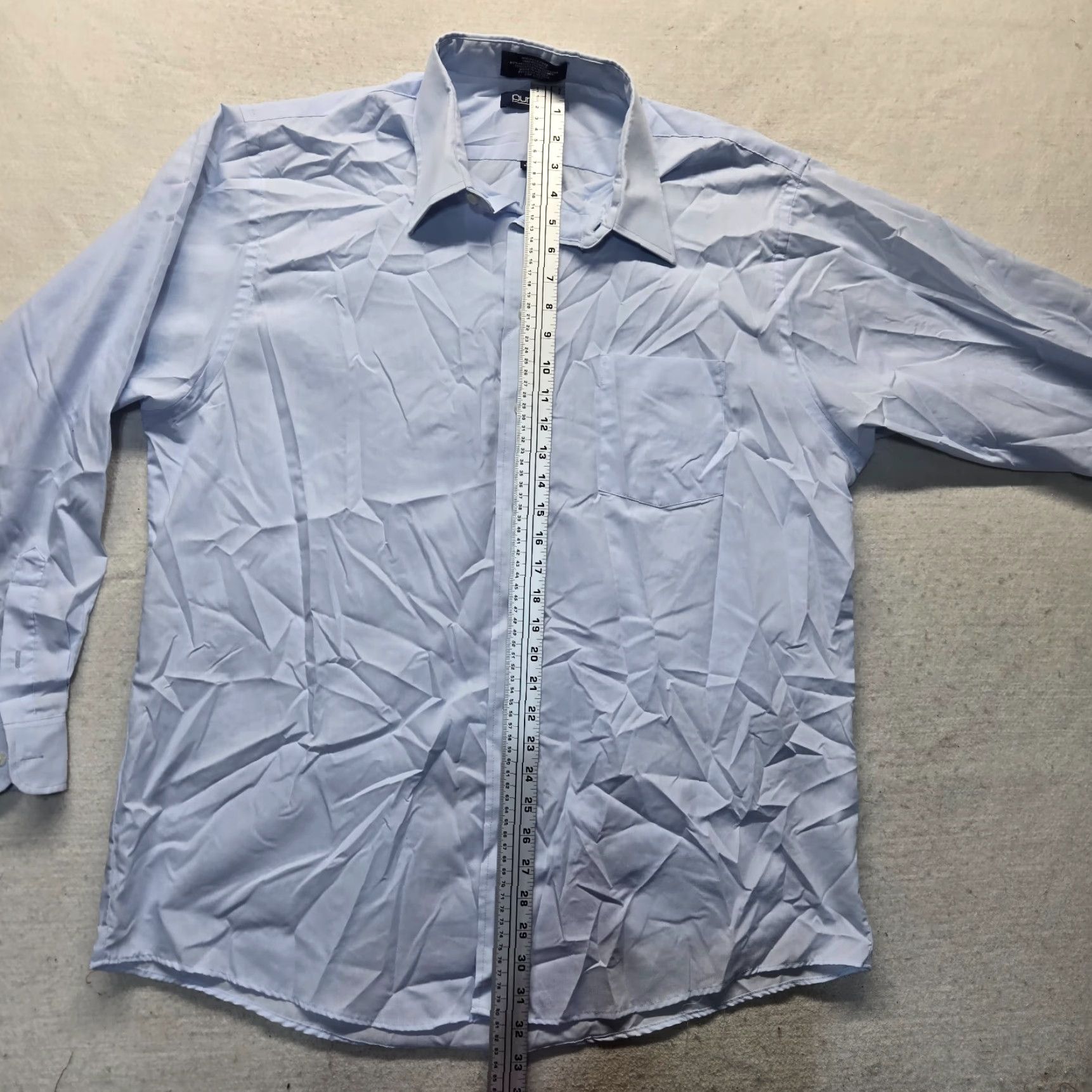 Vintage Puritan Solid Blue Button Up Dress Shirt Long Sleeve Adult Size 17 34/35 Mens Size 46R - 6 Thumbnail