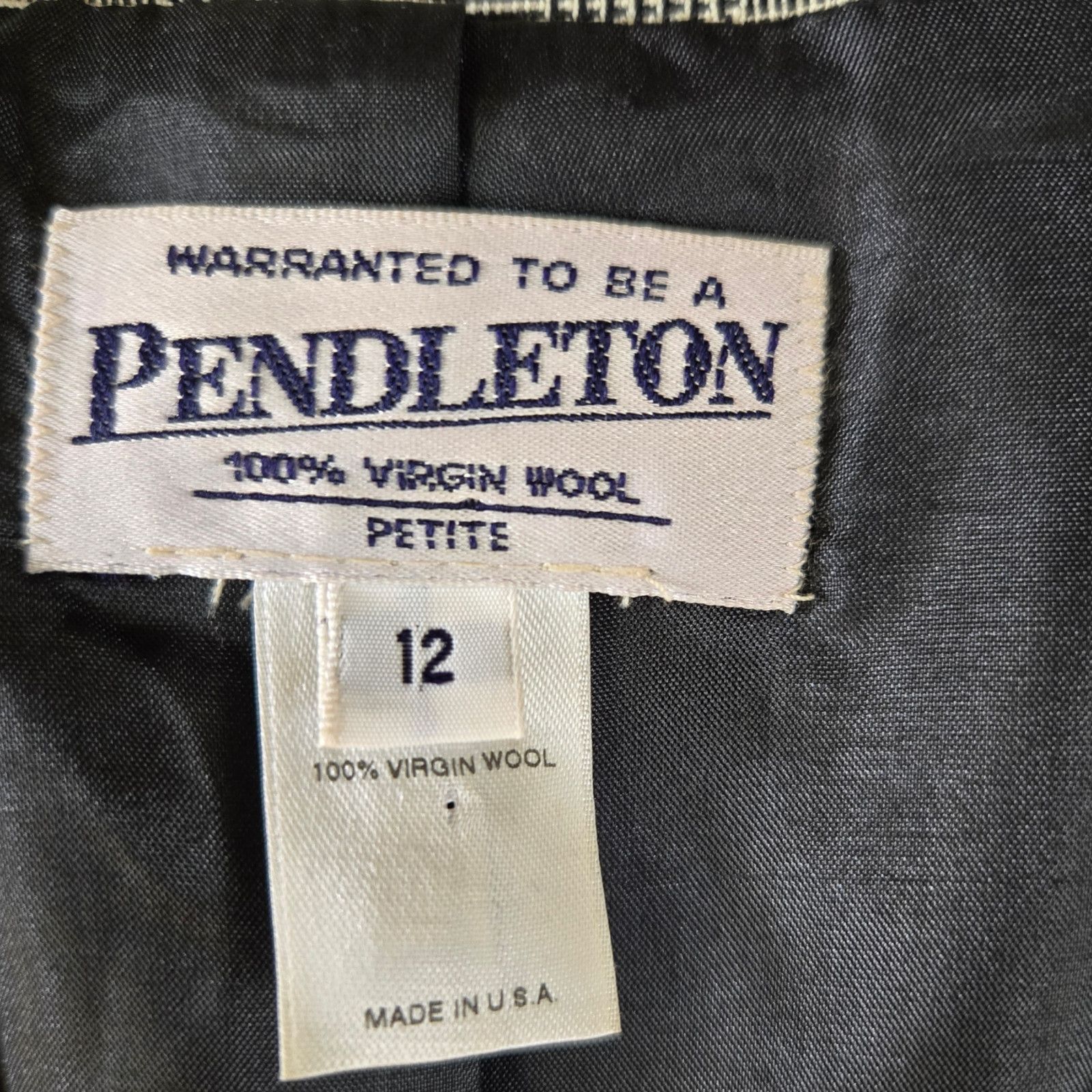 Pendleton Vintage Pendleton Black Houndstooth Wool Blazer Size 12 Size XL / US 12-14 / IT 48-50 - 4 Thumbnail