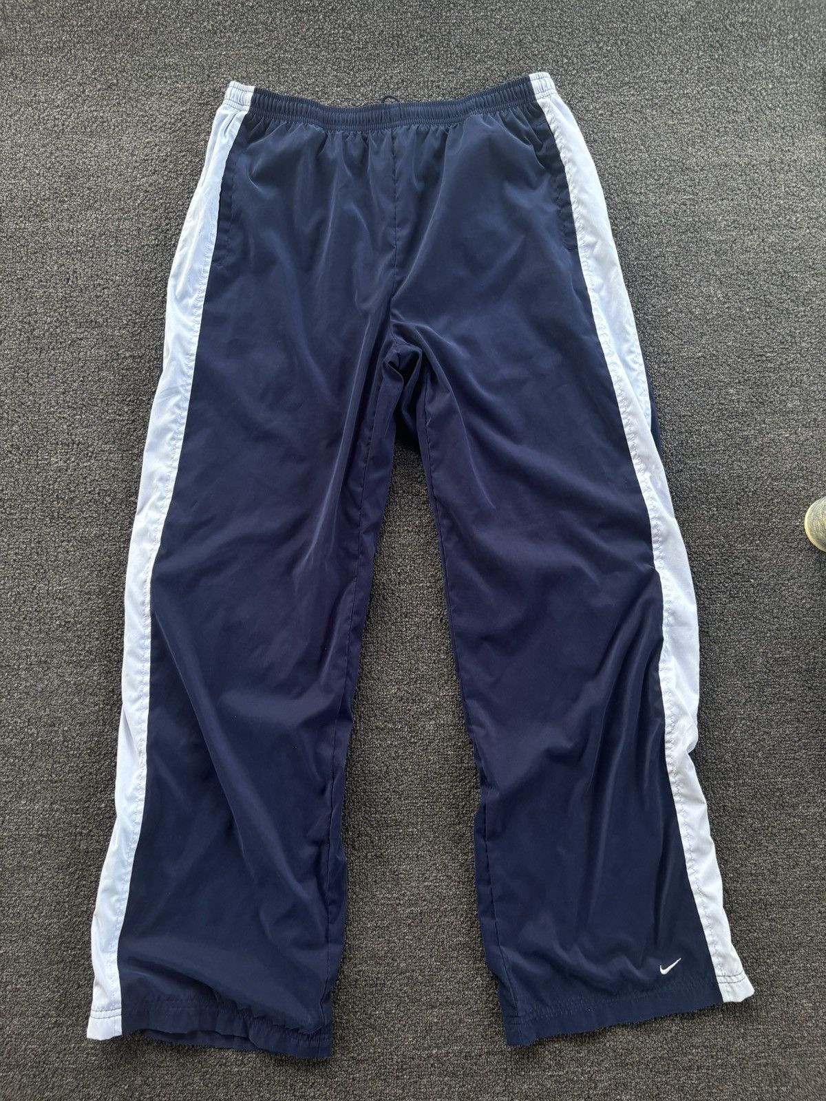 Nike Vintage Baggy Nike Navy Double Layer Trackpants Size Large Size US 32 / EU 48 - 1 Thumbnail