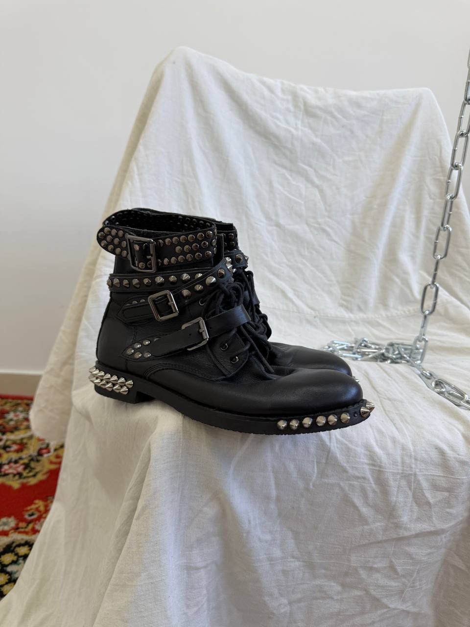 Yves Saint Laurent YvesSaintLaurent Ankle-Zip Goth Opium Style Leather Boots Size US 6.5 / IT 36.5 - 2 Thumbnail