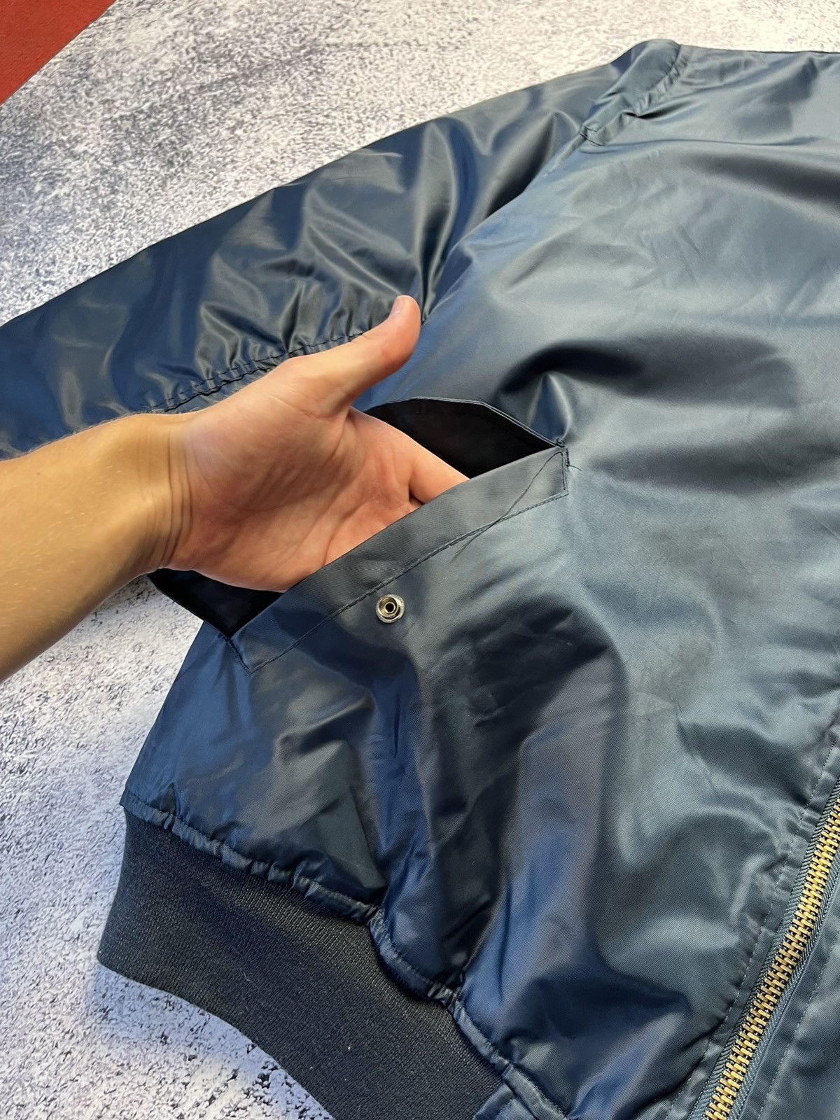 Vintage Vintage blue Reversible Bomber Jacket MA1 Size US XXL / EU 58 / 5 - 7 Thumbnail