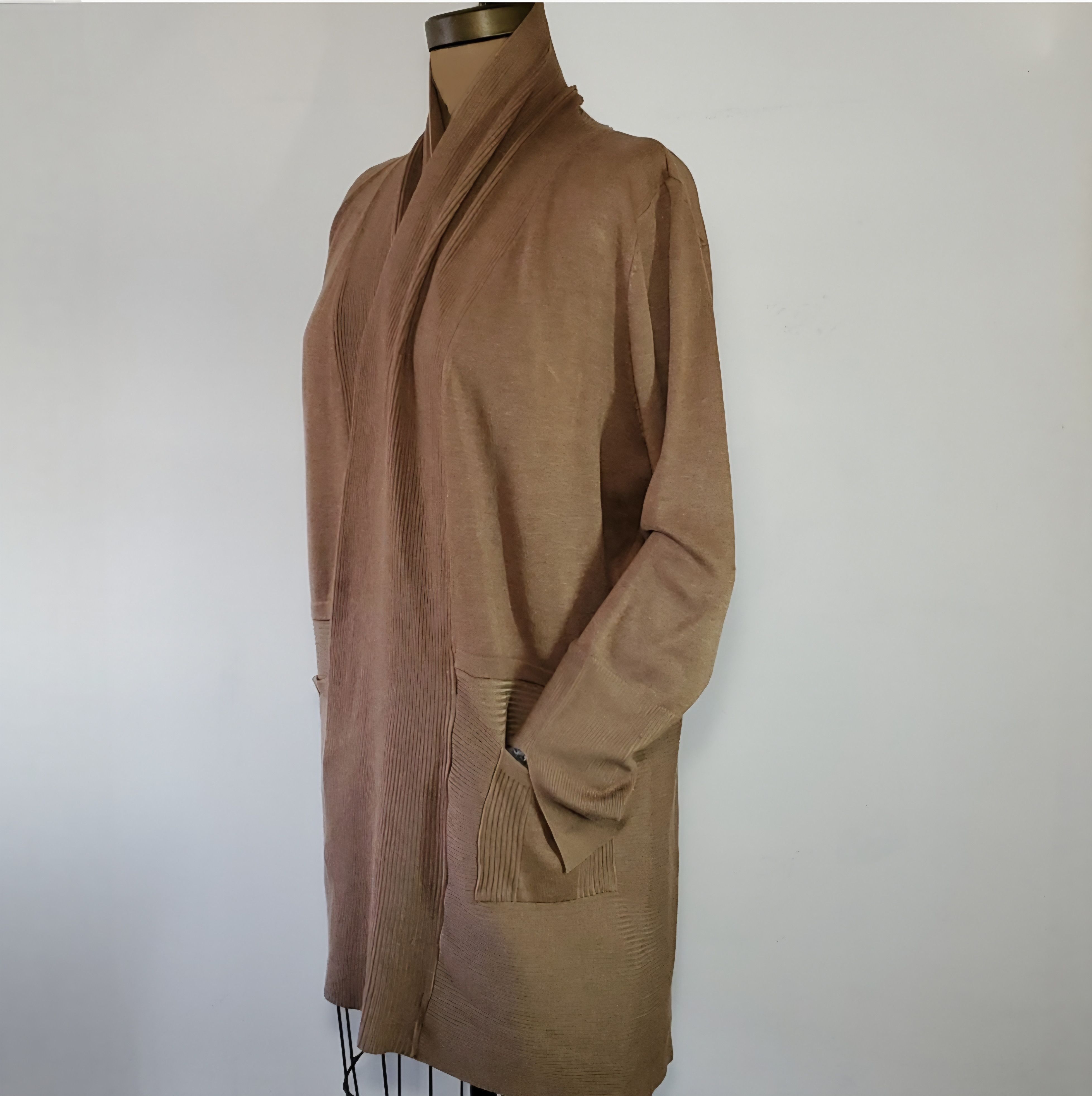 Magaschoni Magaschoni Size XL Cardigan Sweater Knit Open Front Pockets Size XL / US 12-14 / IT 48-50 - 5 Thumbnail